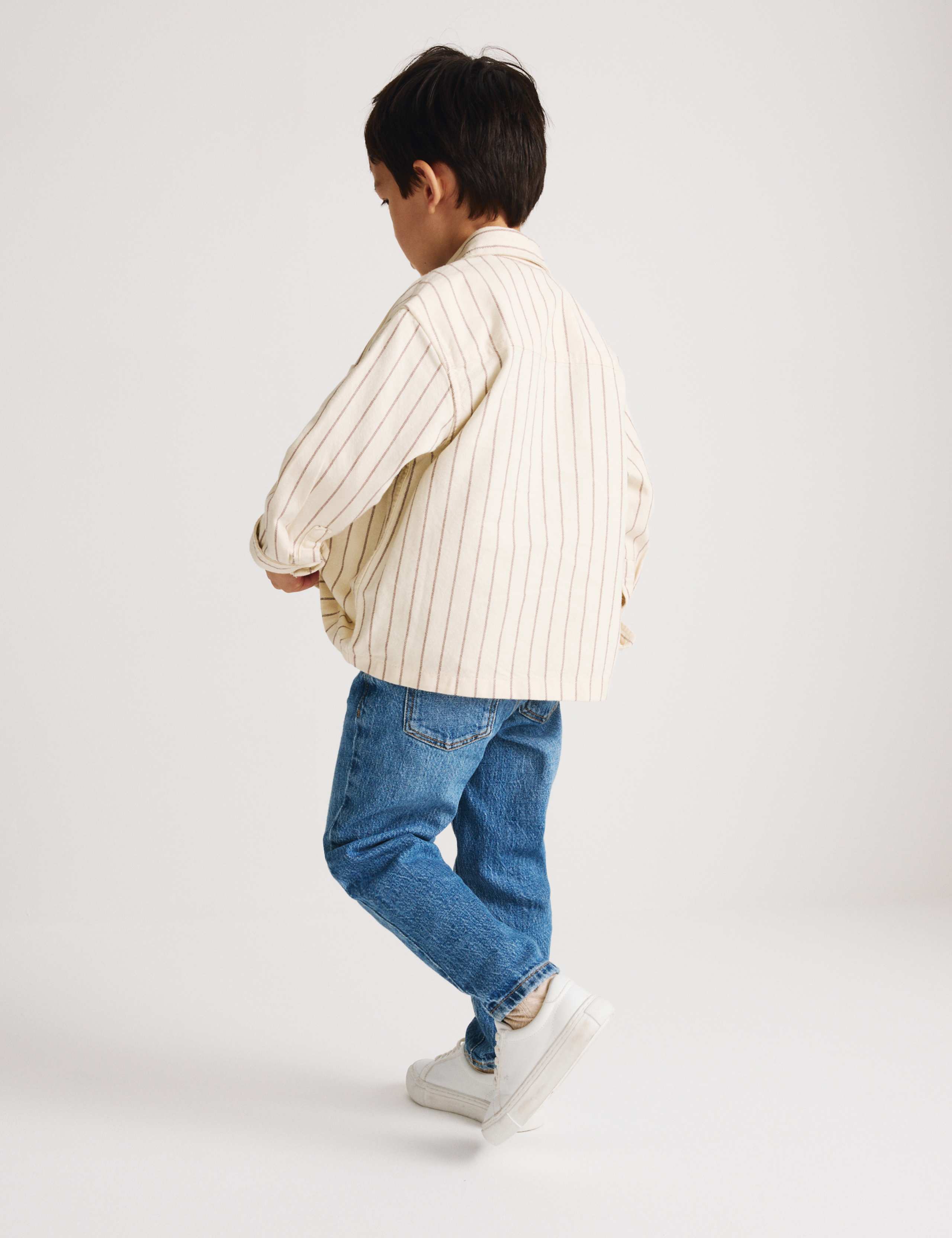 Pure Cotton Striped Overshirt (2-8 Yrs) 4 of 8