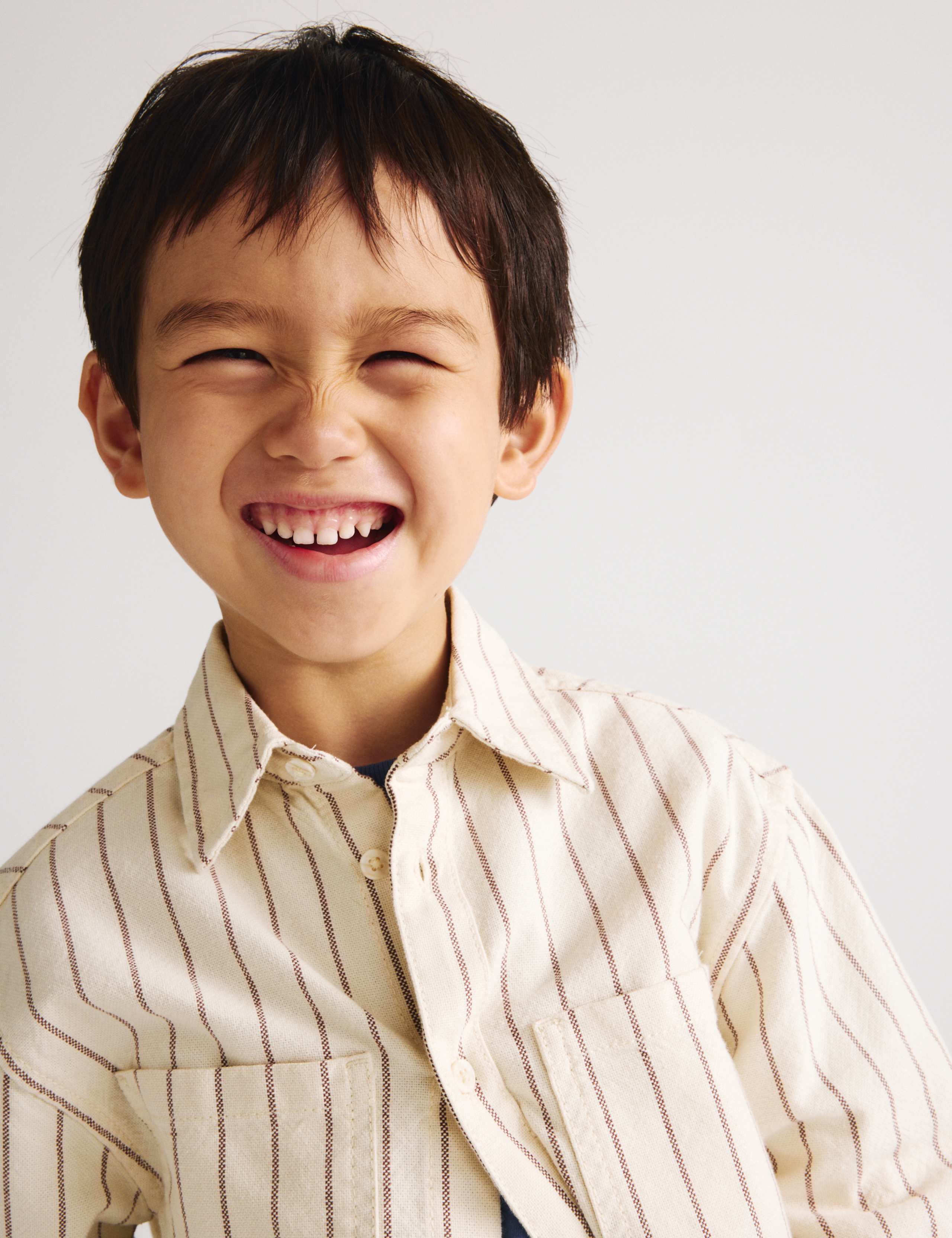 Pure Cotton Striped Overshirt (2-8 Yrs) 6 of 8
