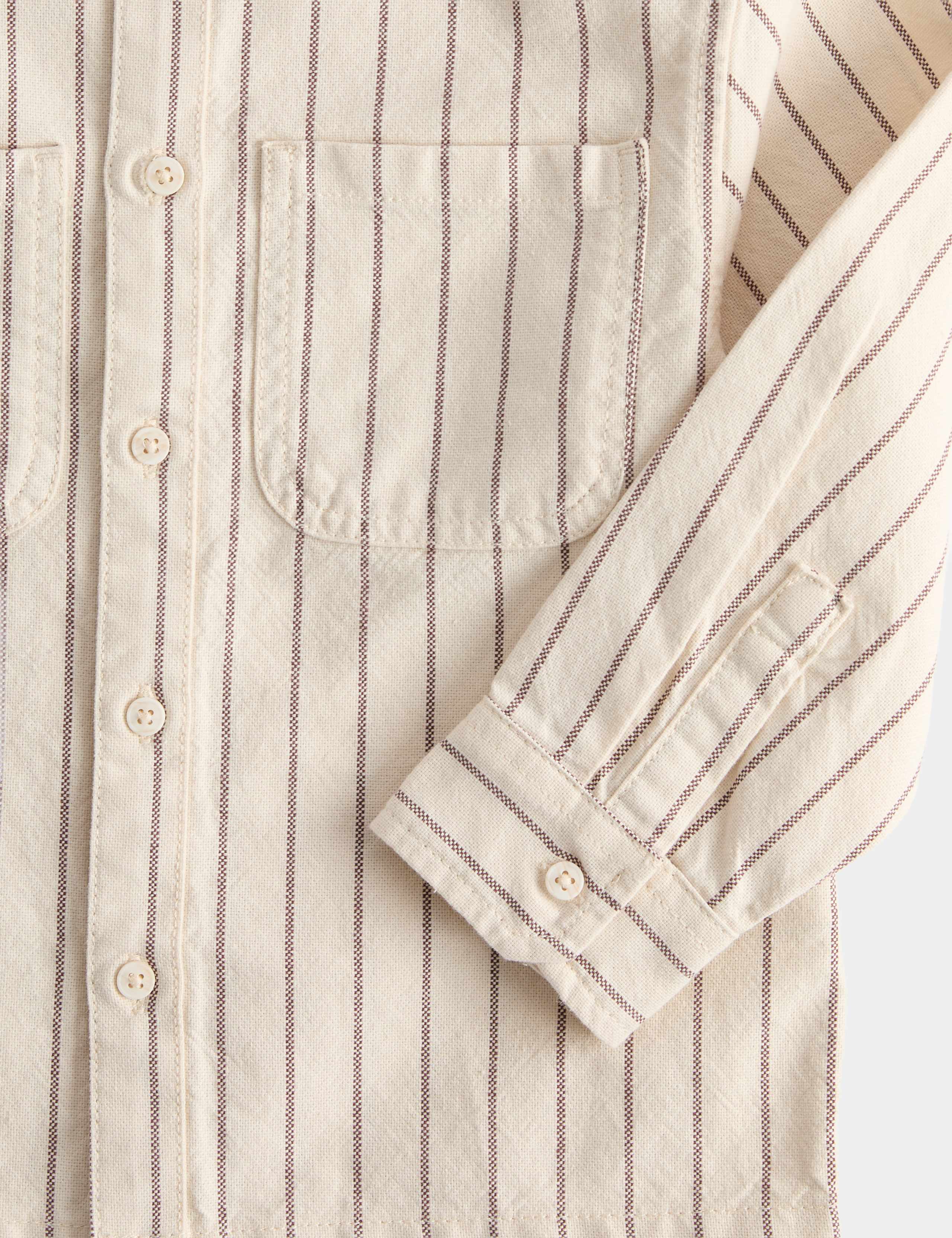 Pure Cotton Striped Overshirt (2-8 Yrs) 2 of 3