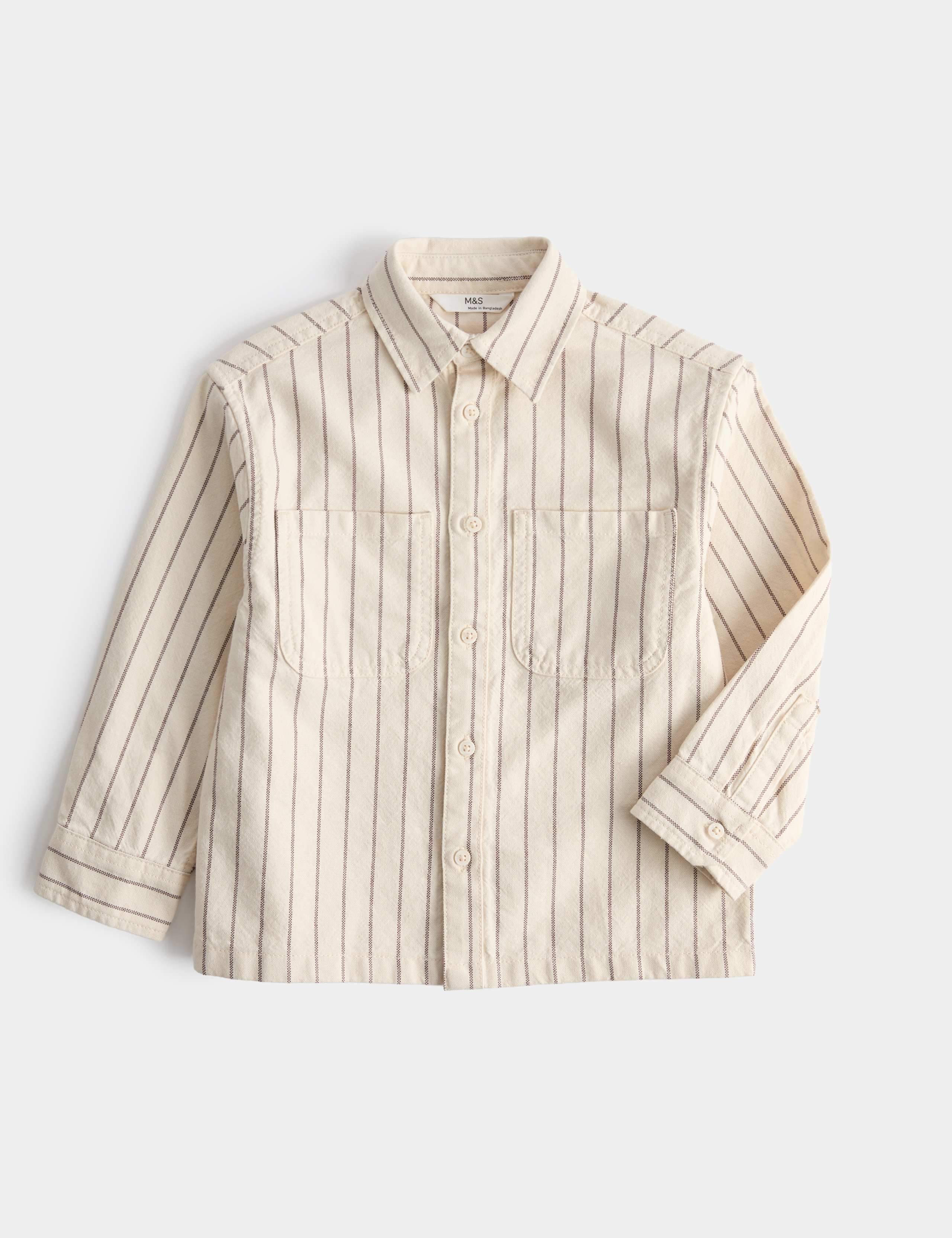 Pure Cotton Striped Overshirt (2-8 Yrs) 1 of 3