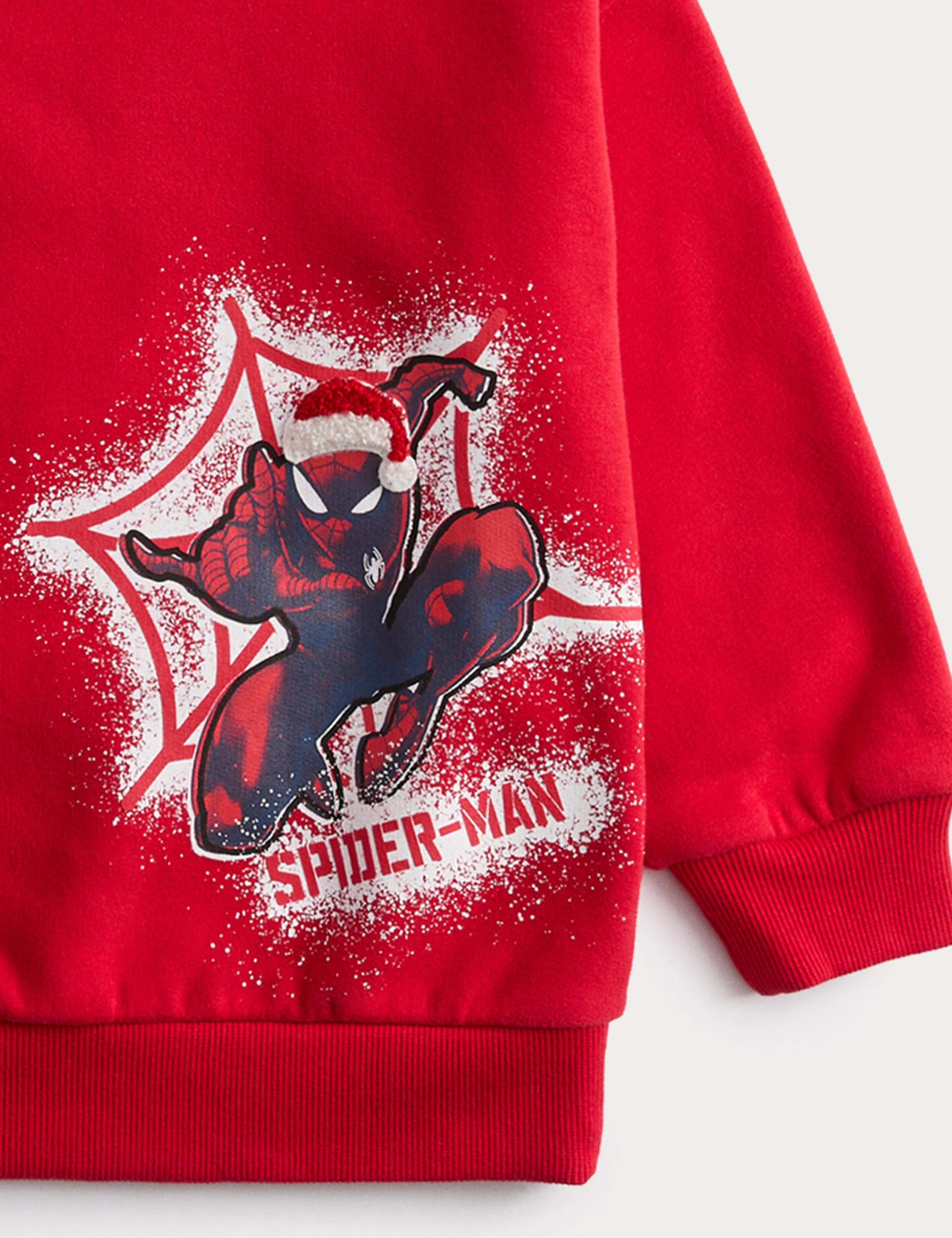 Cotton Rich Festive Spider-Man™ Sweatshirt (2-8 Yrs) 3 of 3