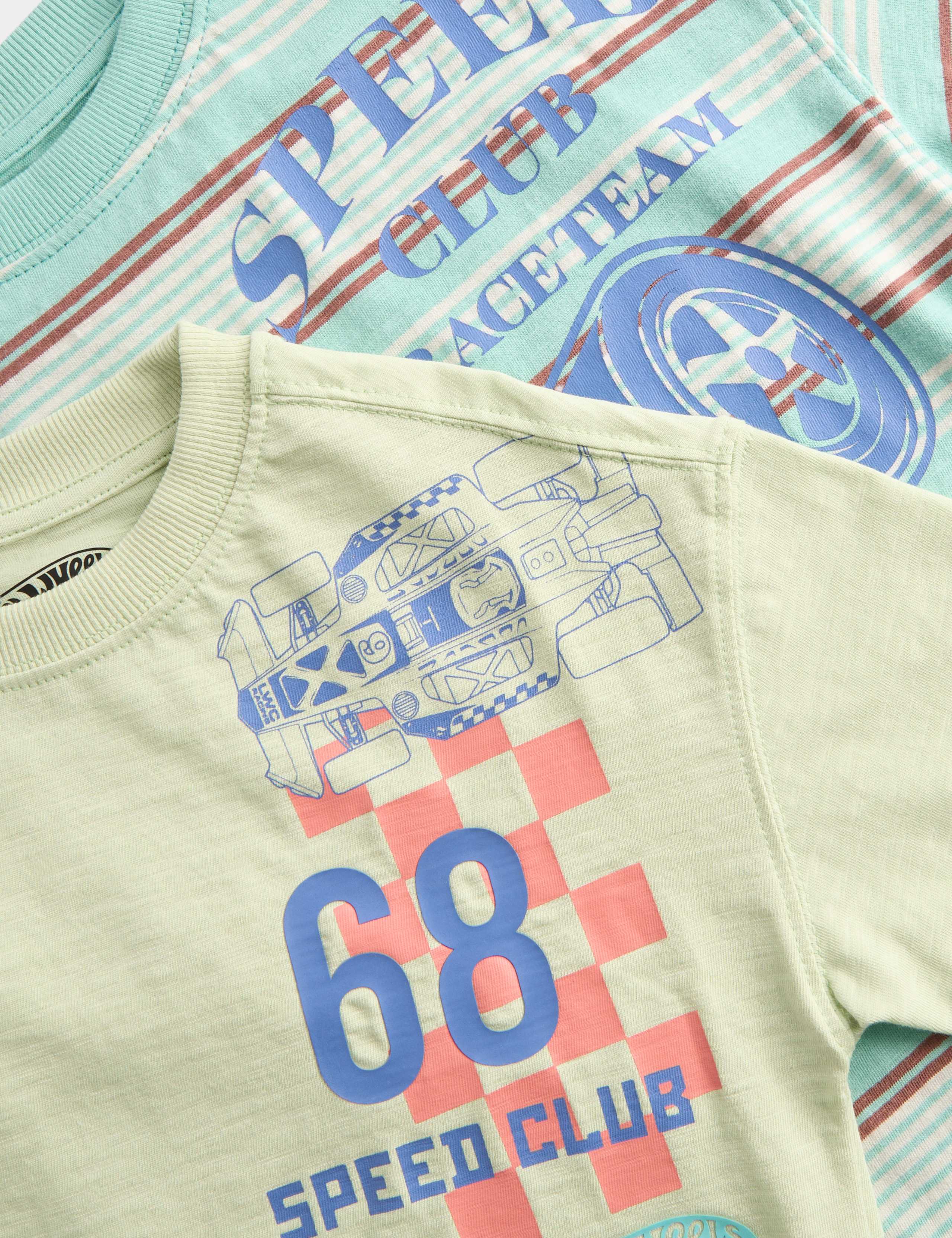 2 Pack Pure Cotton Hot Wheels™ T-Shirts (2-8 Yrs) 2 of 2