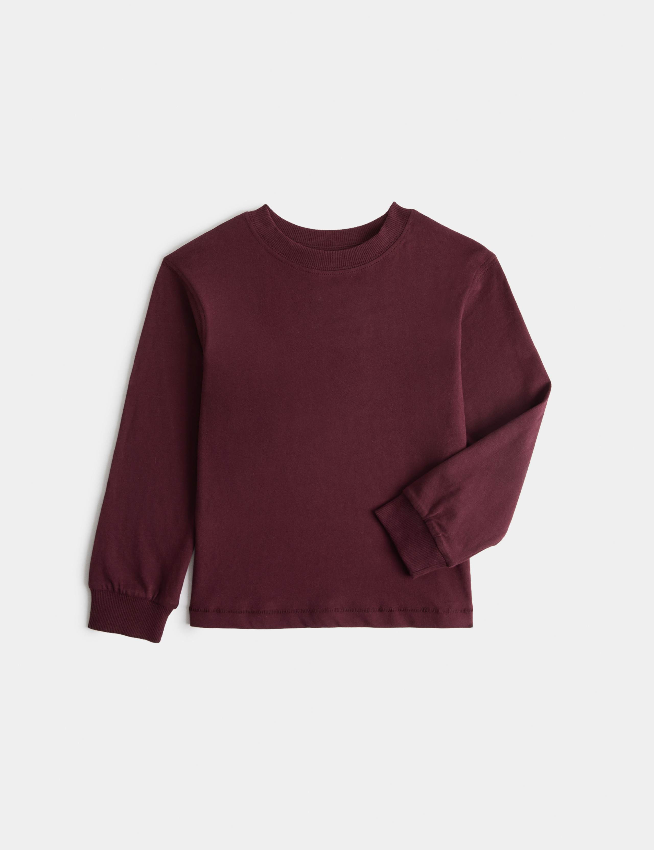 Pure Cotton Plain Long Sleeve Top (2-8 Yrs) 1 of 1