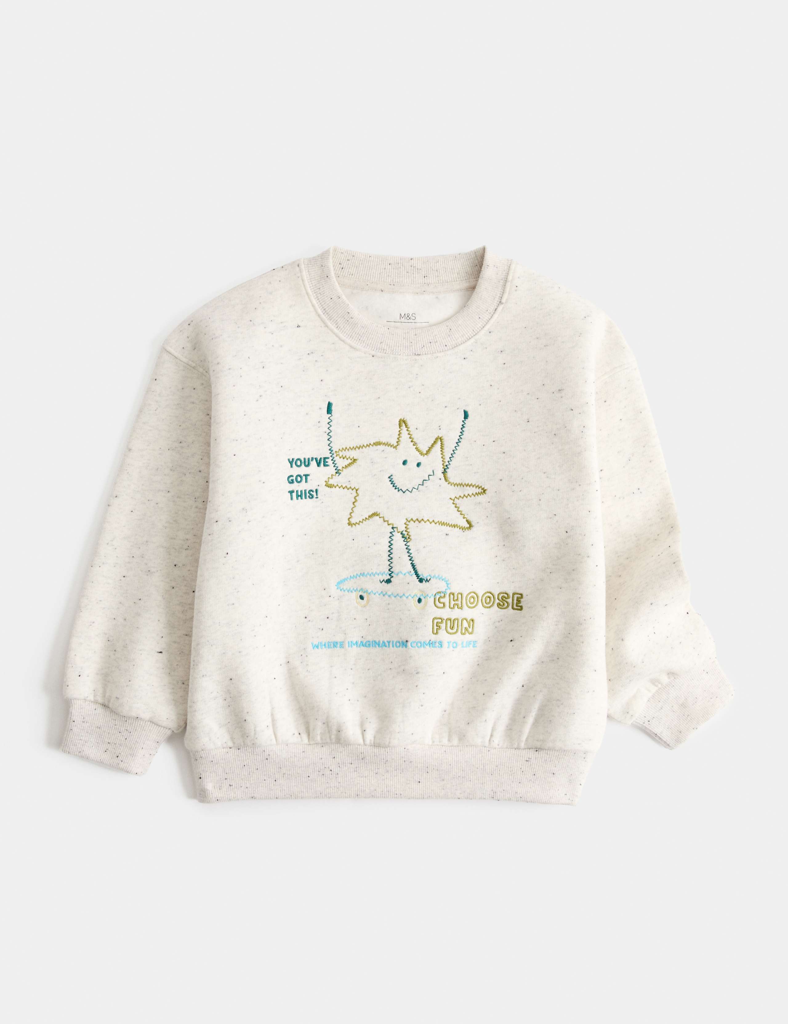 Cotton Rich Embroidered Sweatshirt (2-8 Yrs) 1 of 2