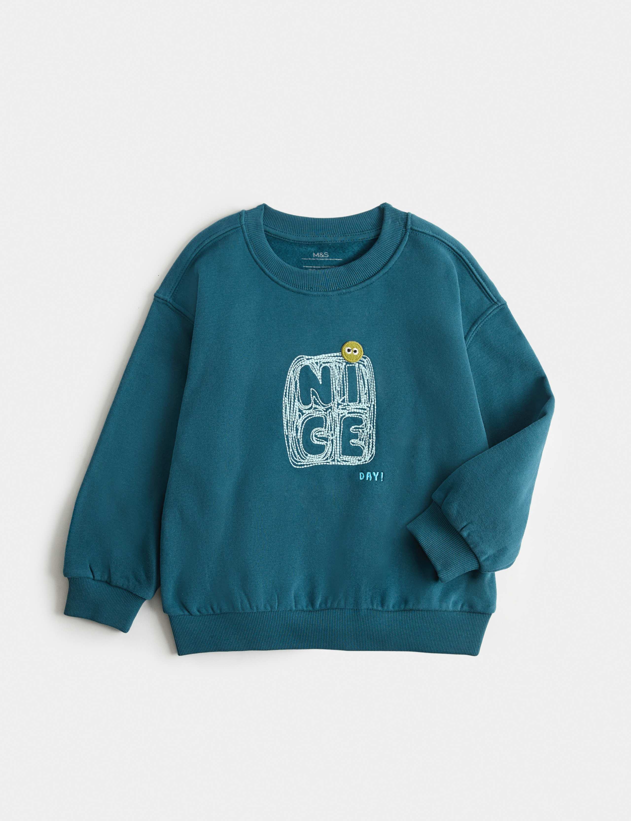 Cotton Rich Embroidered Sweatshirt (2-8 Yrs) 1 of 2