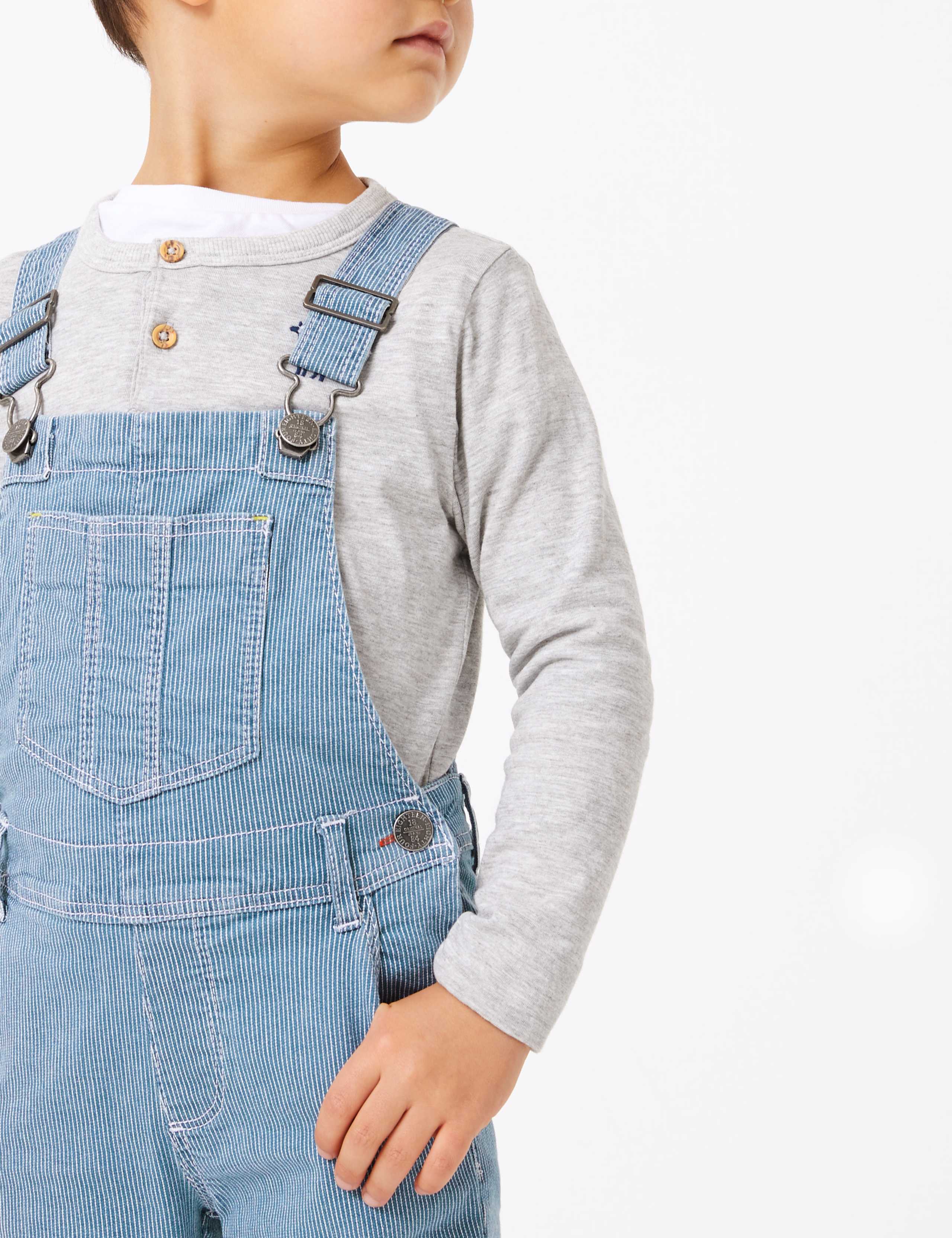 Denim Pinstripe Dungarees (2-7 Years) 3 of 4