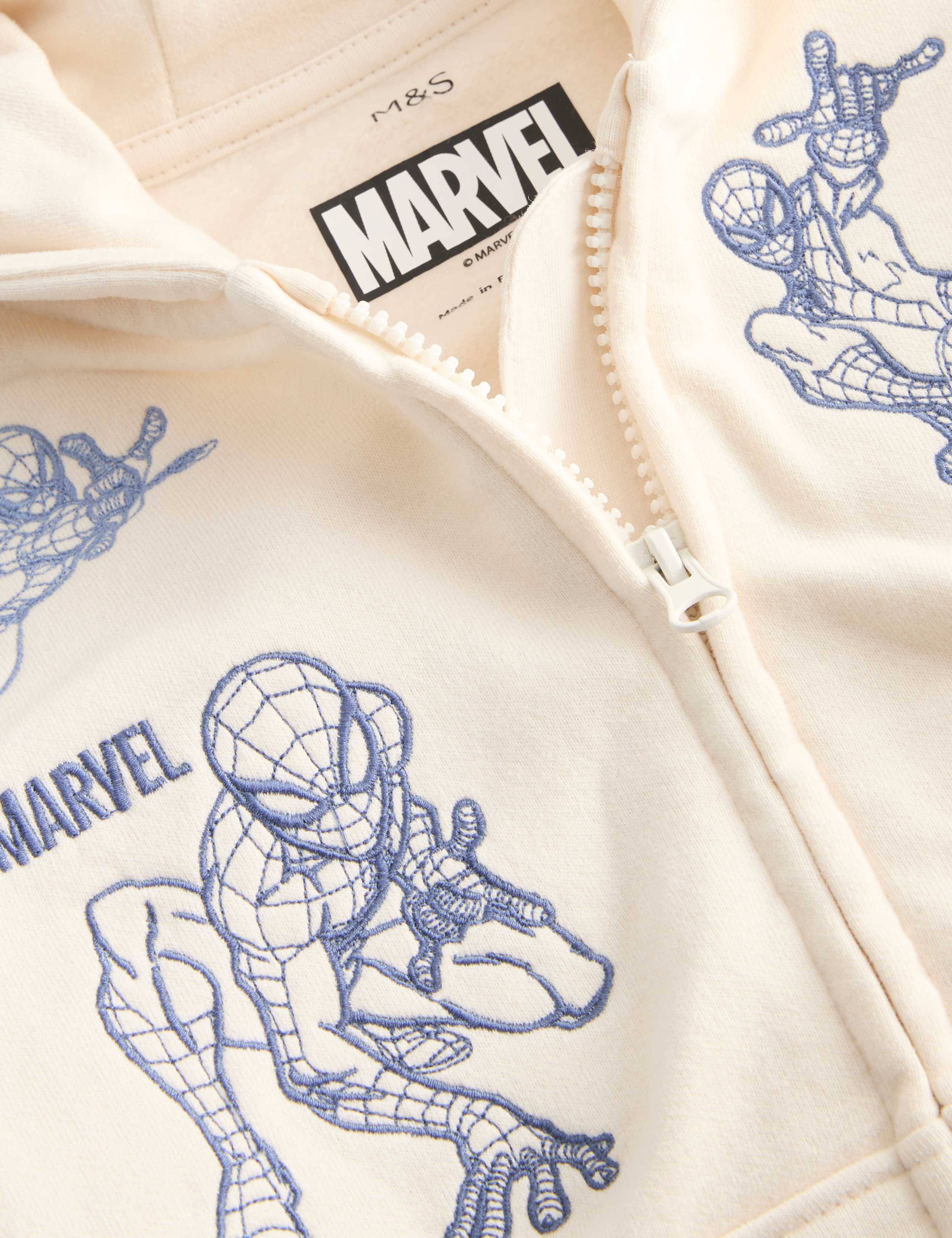 Cotton Rich Embroidered Spider-Man™ Zip Through Hoodie (2-8 Yrs) 2 of 2