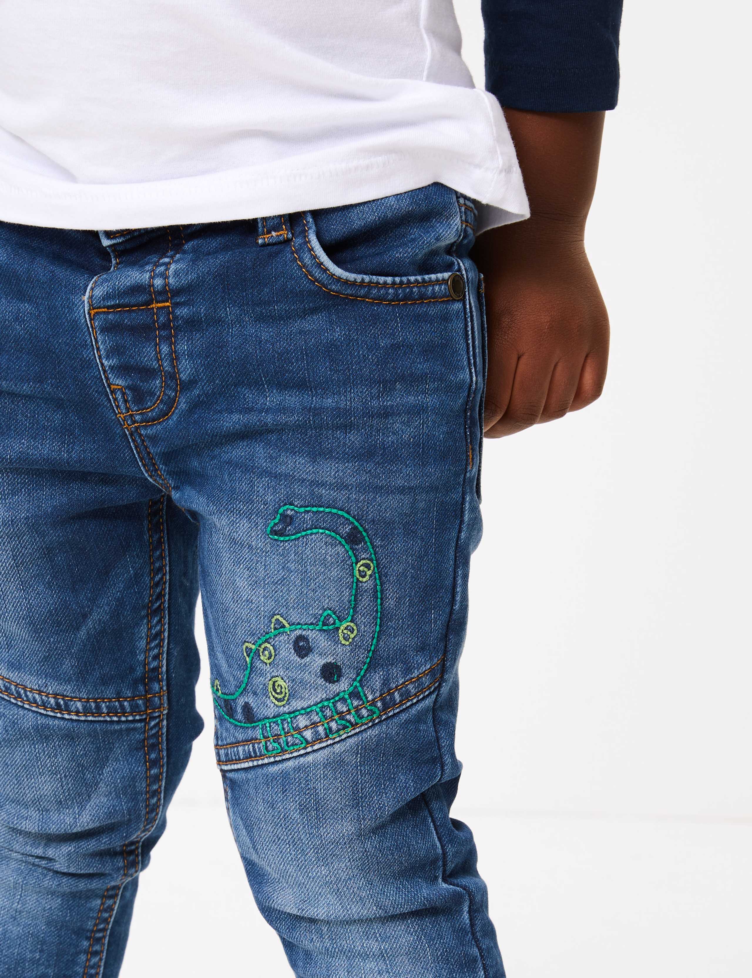 Embroidered Dinosaur Jeans (2-7 Years) 3 of 5