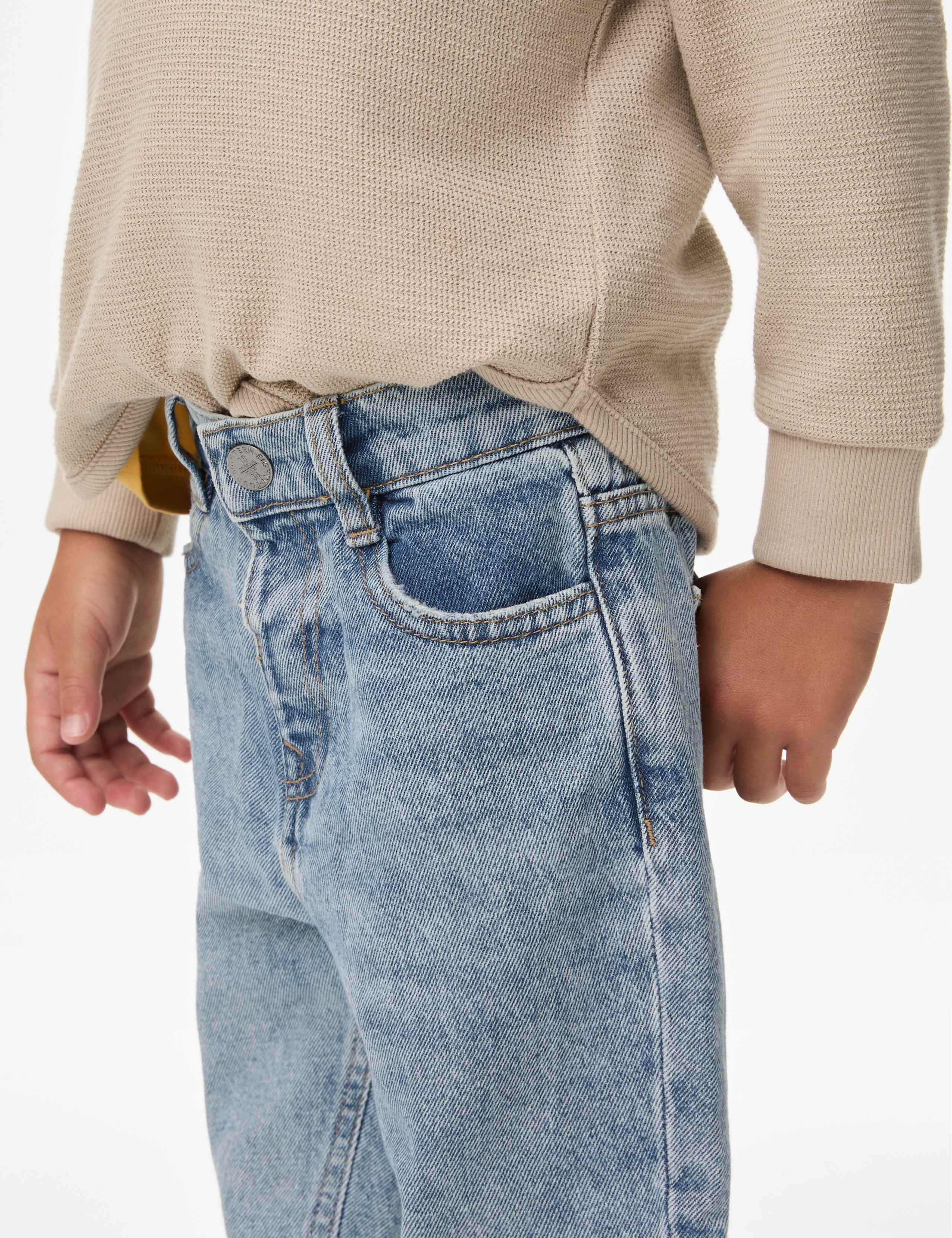 Relaxed Pure Cotton Elasticated Waist Jeans (2-8 Yrs) 3 of 5