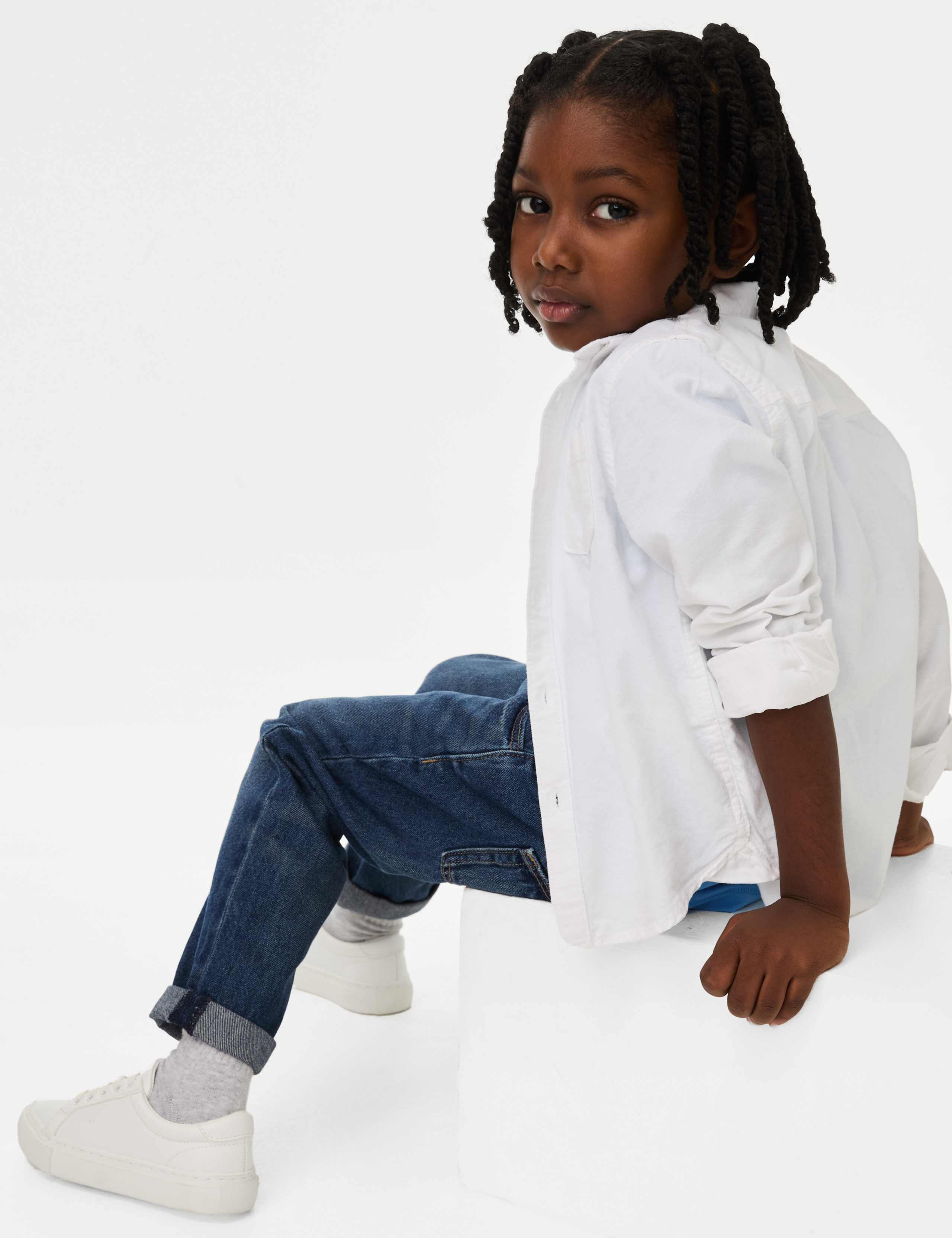 Relaxed Pure Cotton Elasticated Waist Jeans (2-8 Yrs) 3 of 5