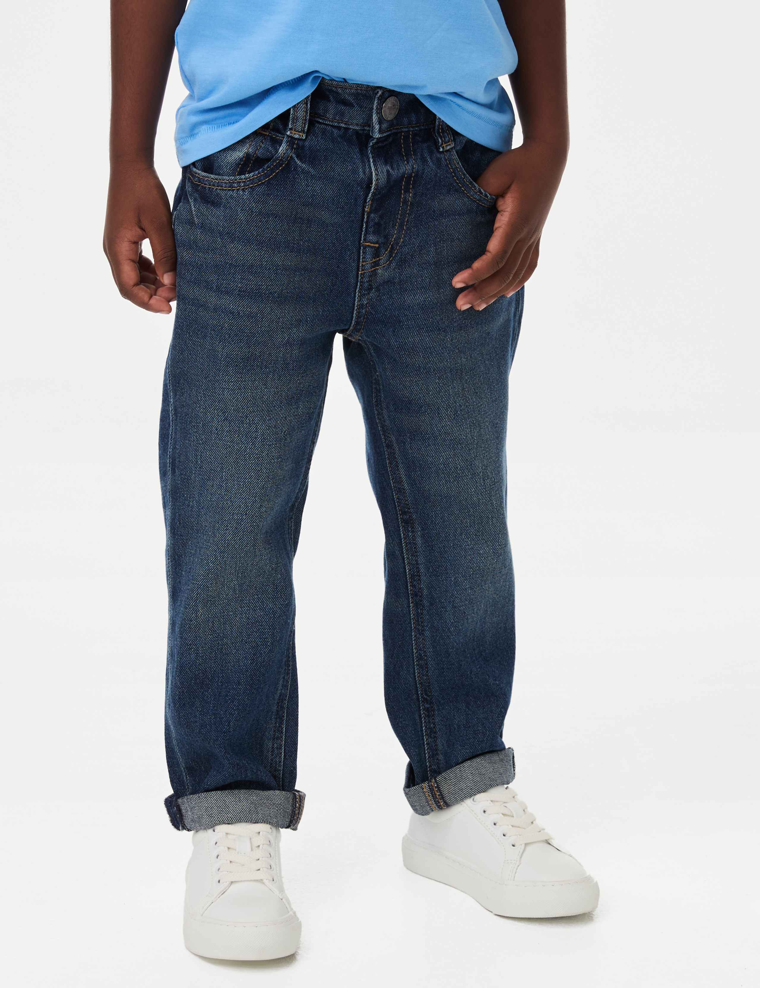 Relaxed Pure Cotton Elasticated Waist Jeans (2-8 Yrs) 4 of 5