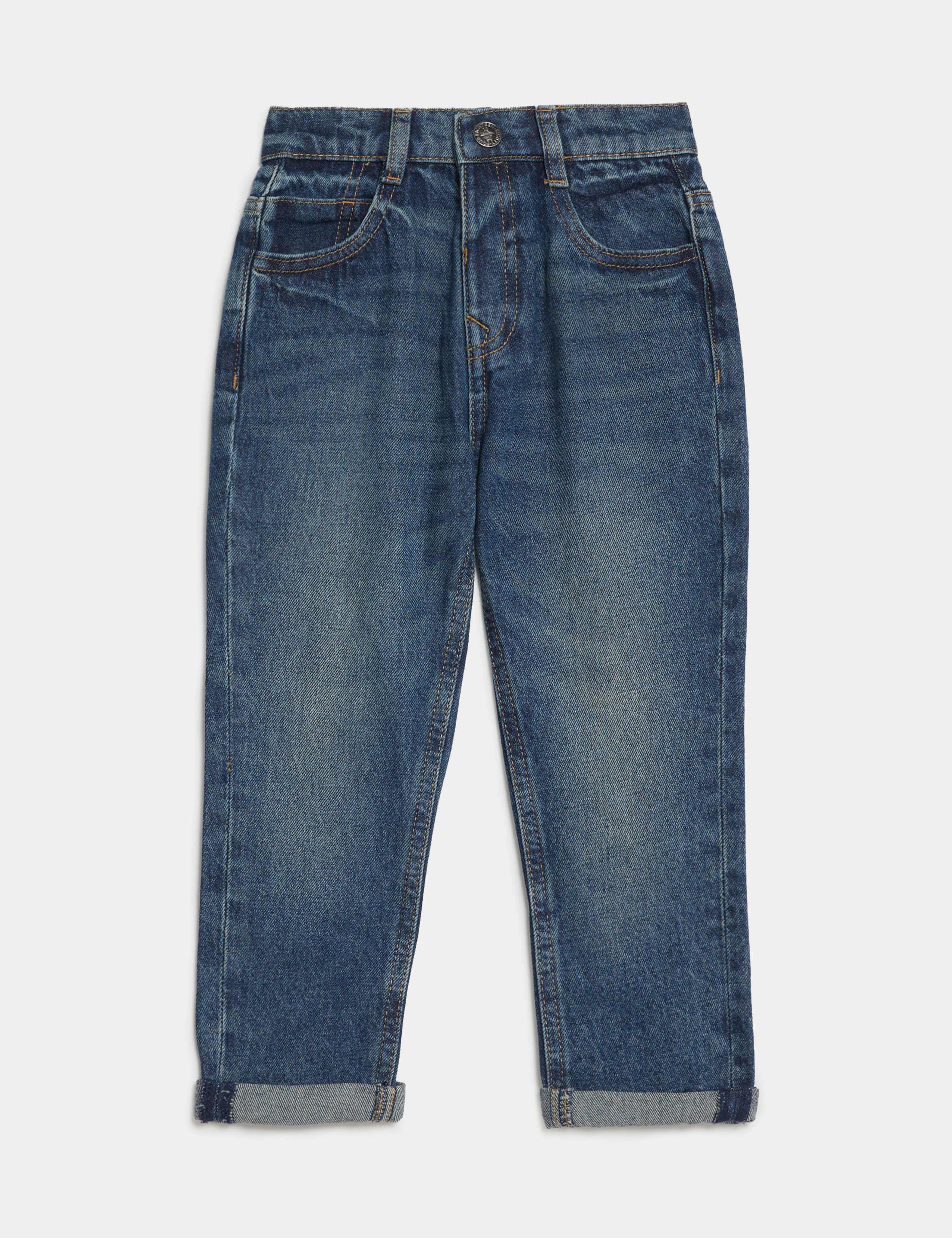 Relaxed Pure Cotton Elasticated Waist Jeans (2-8 Yrs) 2 of 5