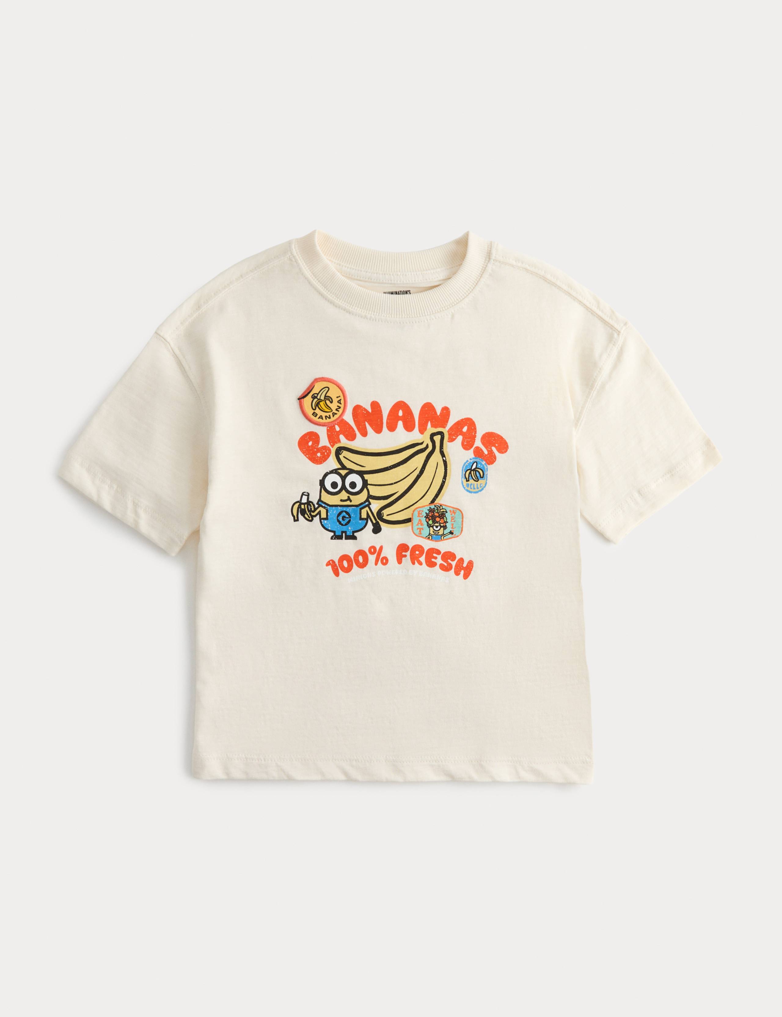 Pure Cotton Minions™ Banana Graphic T-Shirt (2-8 Yrs) 1 of 2