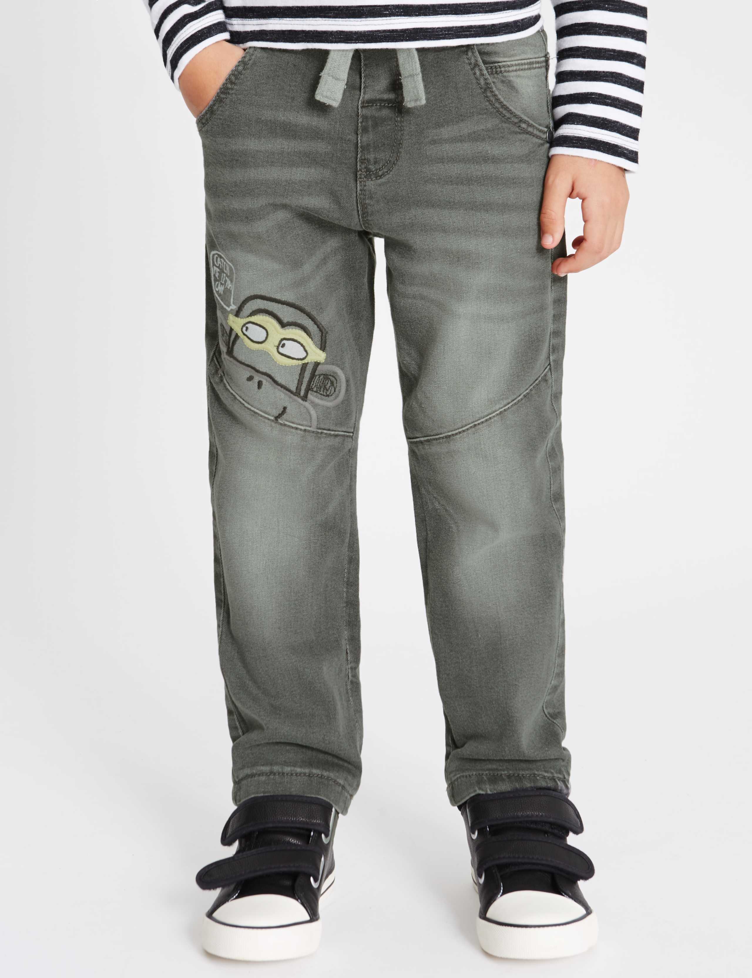 Cotton Rich Applique Jeans (1-7 Years) 1 of 5