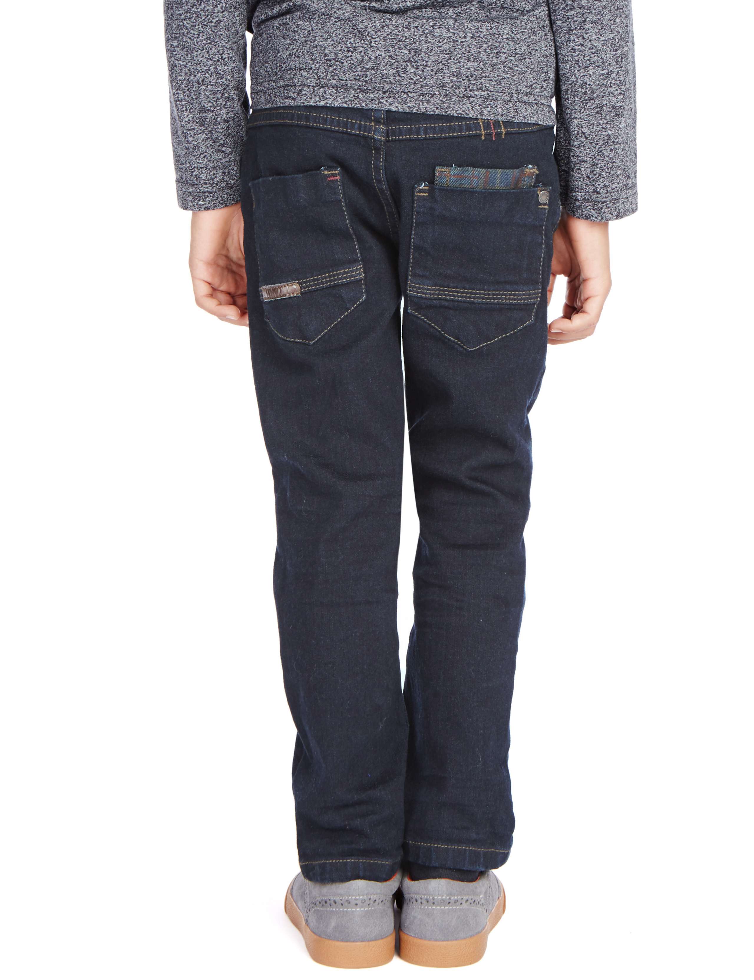 Cotton Rich Straight Leg Adjustable Waist Denim Jeans (1-7 Years) 3 of 3