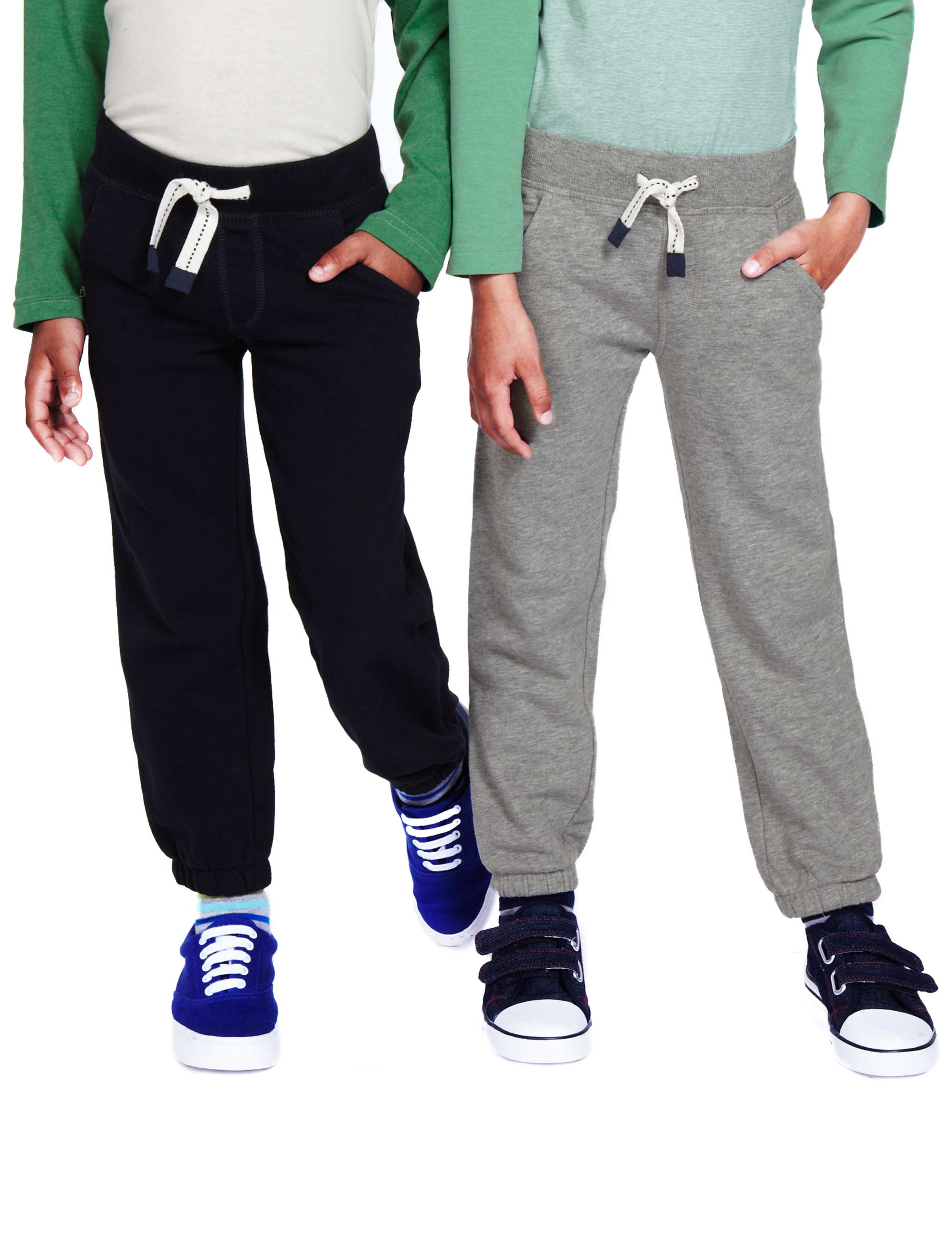 2 Pack Cotton Rich Drawstring Joggers 1 of 7