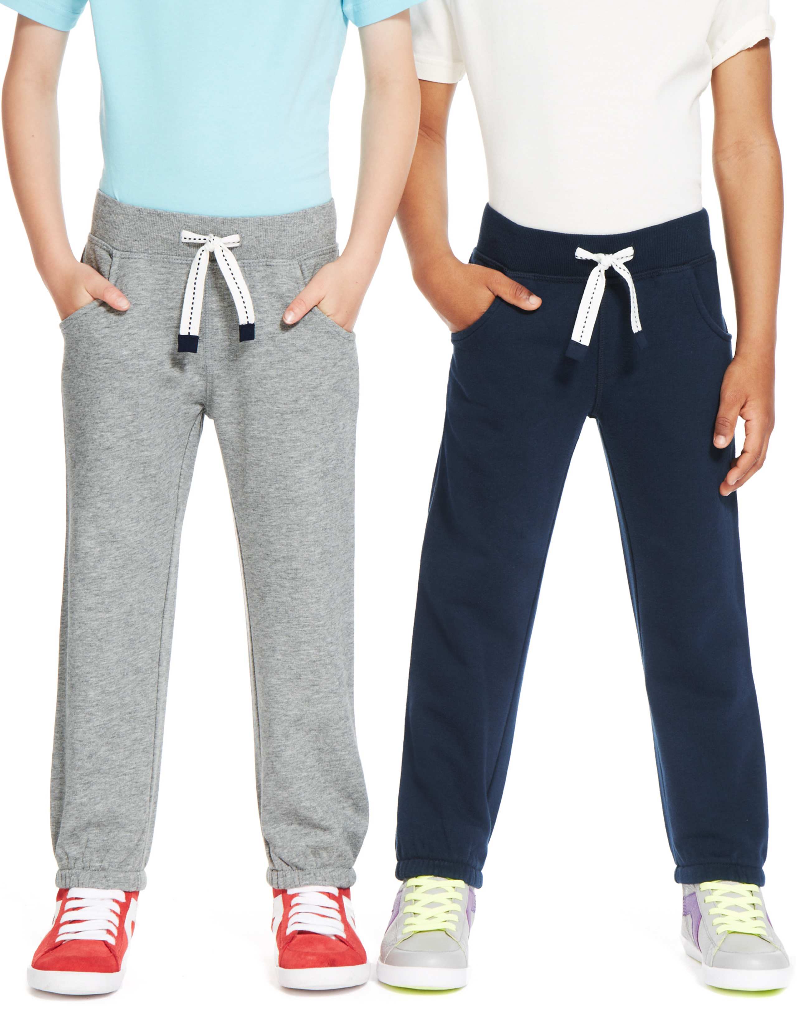 2 Pack Cotton Rich Joggers (1-7 Years) 1 of 3
