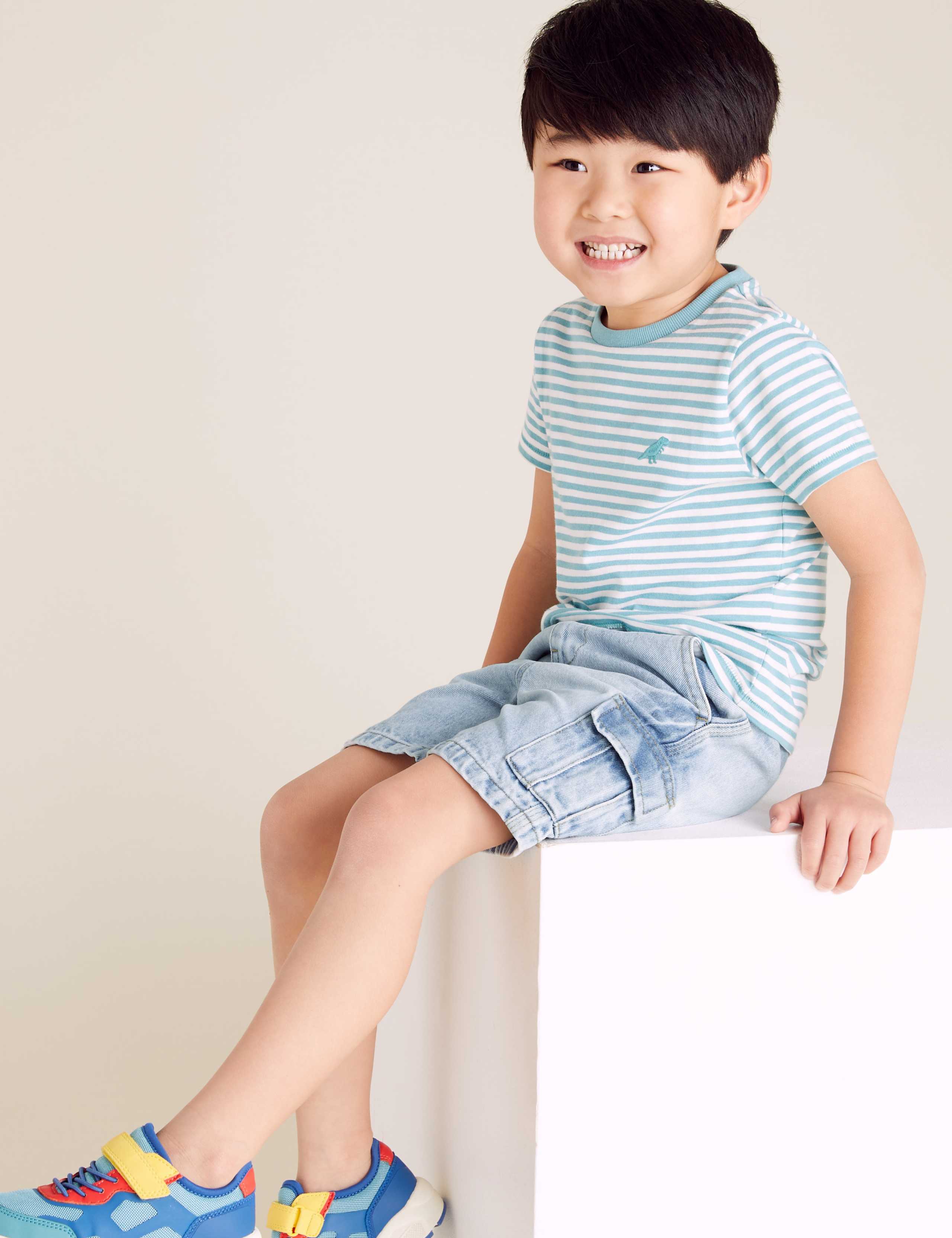 Pure Cotton Utility Denim Shorts (2-7 Yrs) 3 of 5