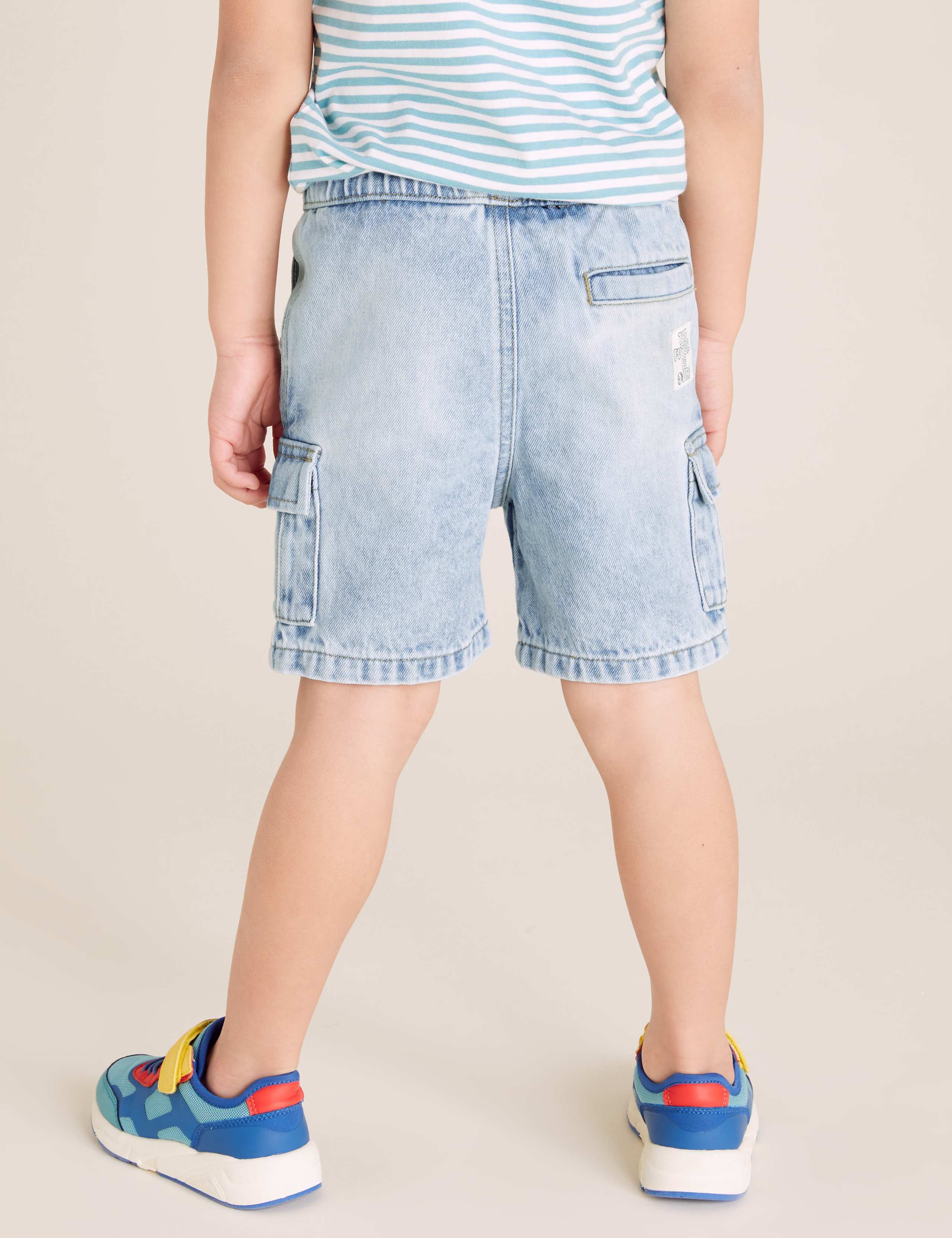 Pure Cotton Utility Denim Shorts (2-7 Yrs) 5 of 5
