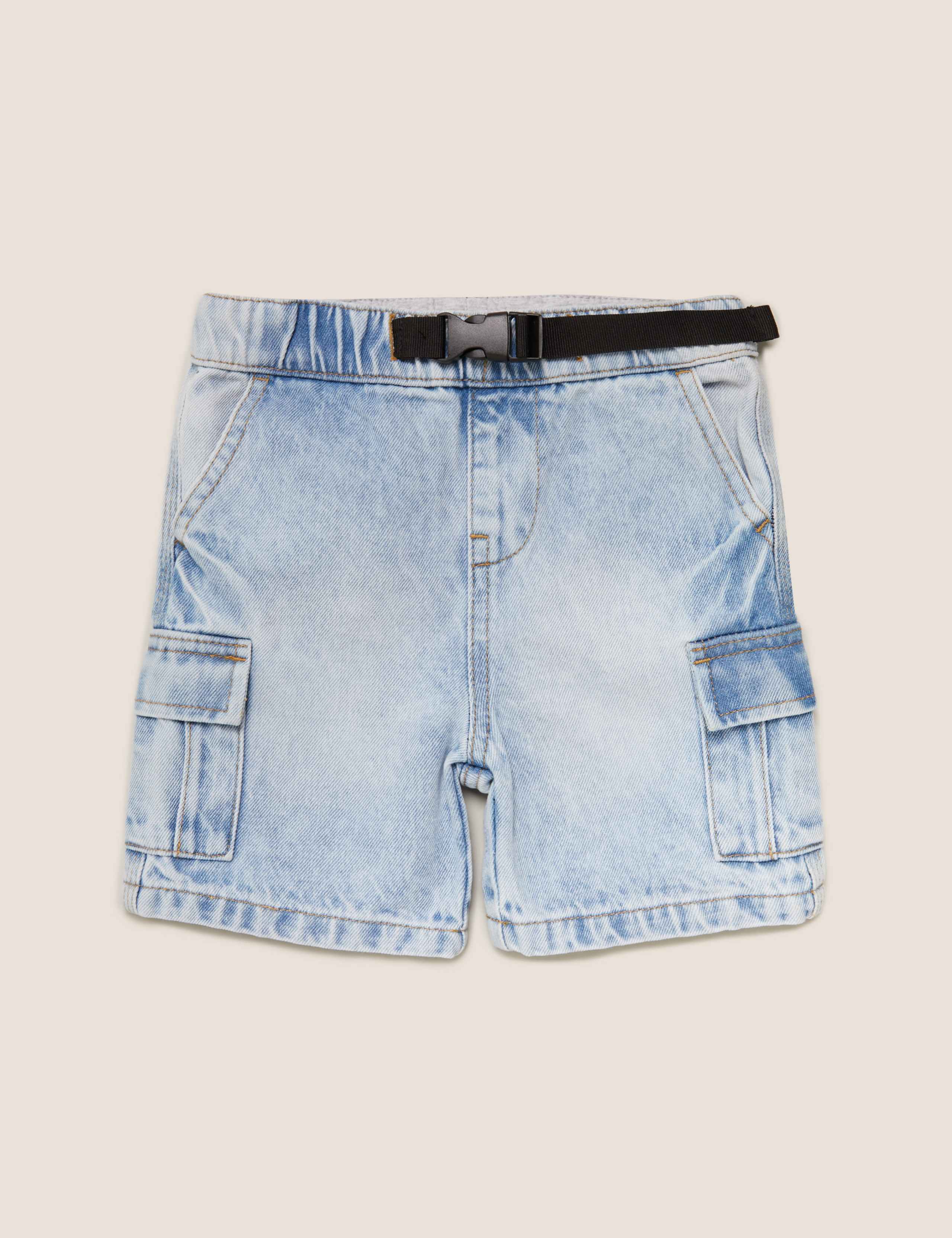 Pure Cotton Utility Denim Shorts (2-7 Yrs) 2 of 5