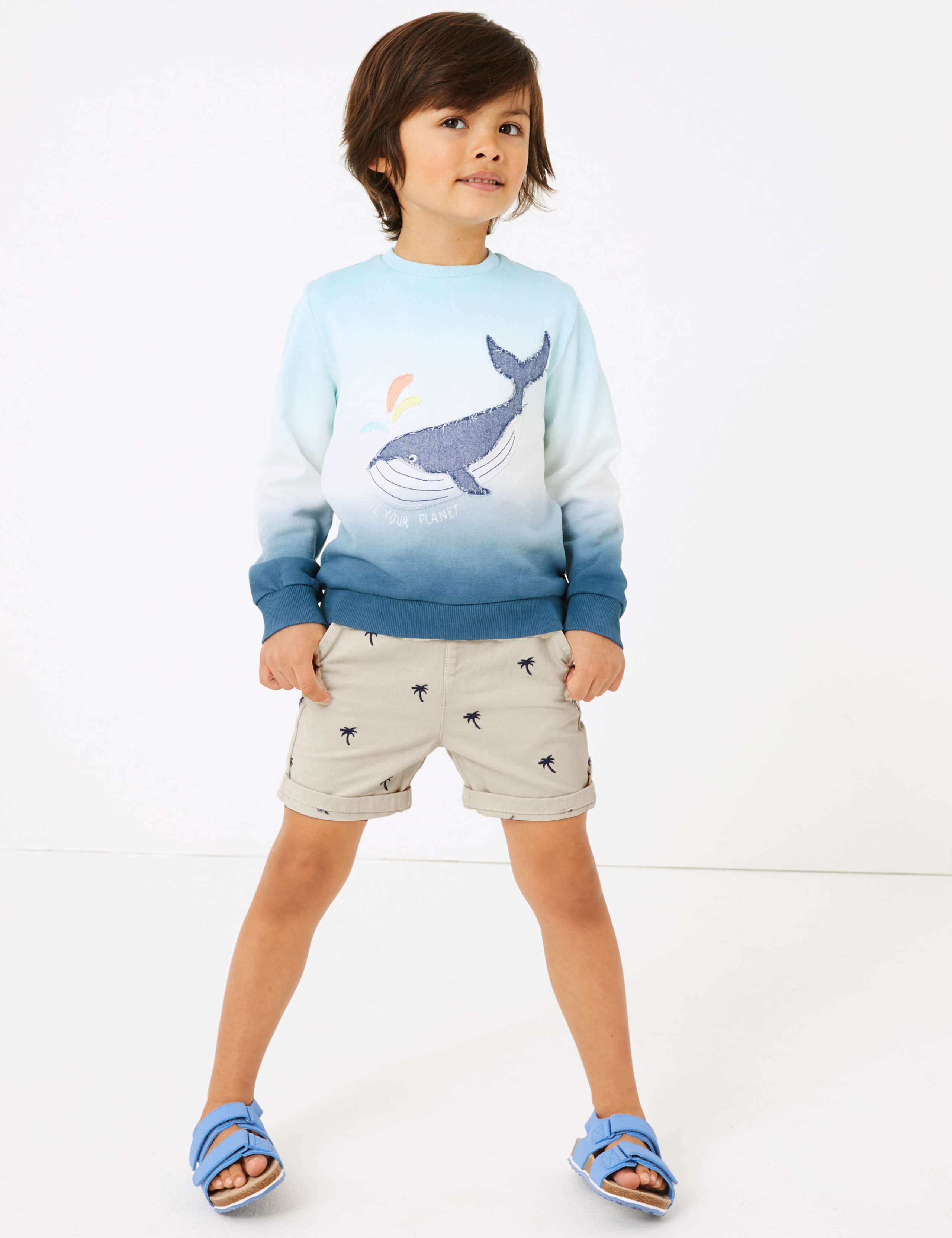 Cotton Palm Tree Chino Shorts (2-7 Yrs) 1 of 2