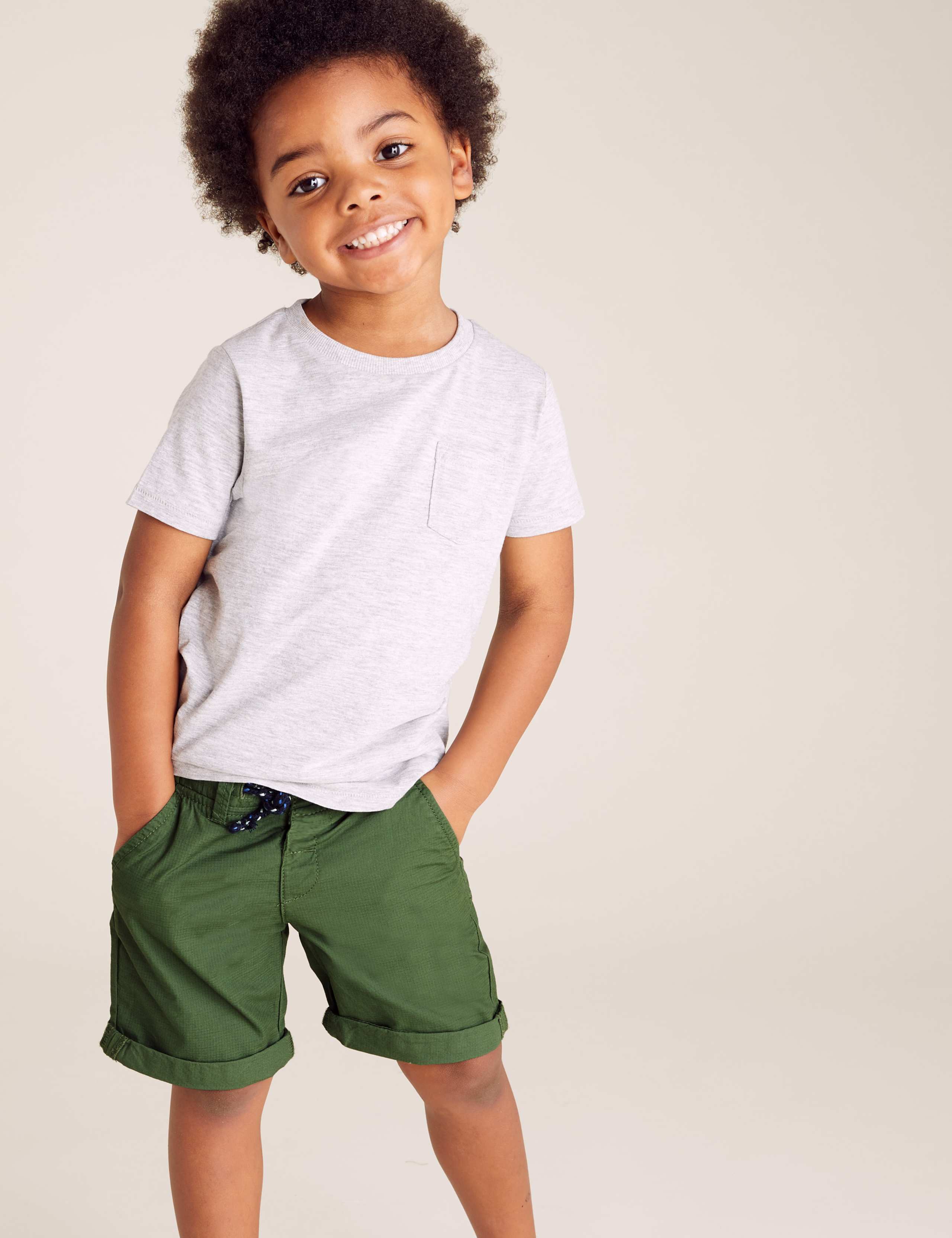 2pk Pure Cotton Ripstop Shorts (2-7 Yrs) 2 of 5