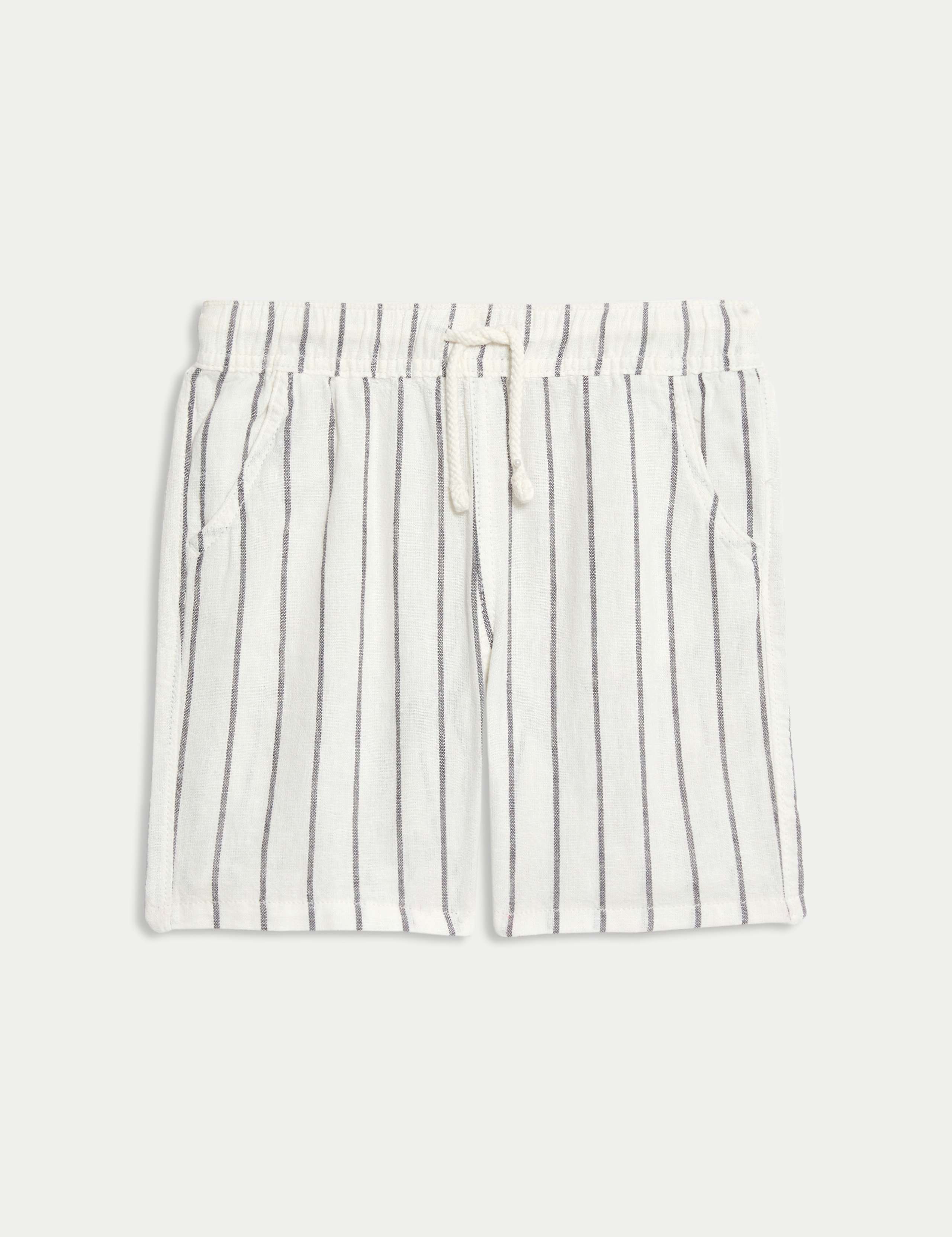 Linen Rich Striped Shorts (2-8 Yrs) 2 of 6