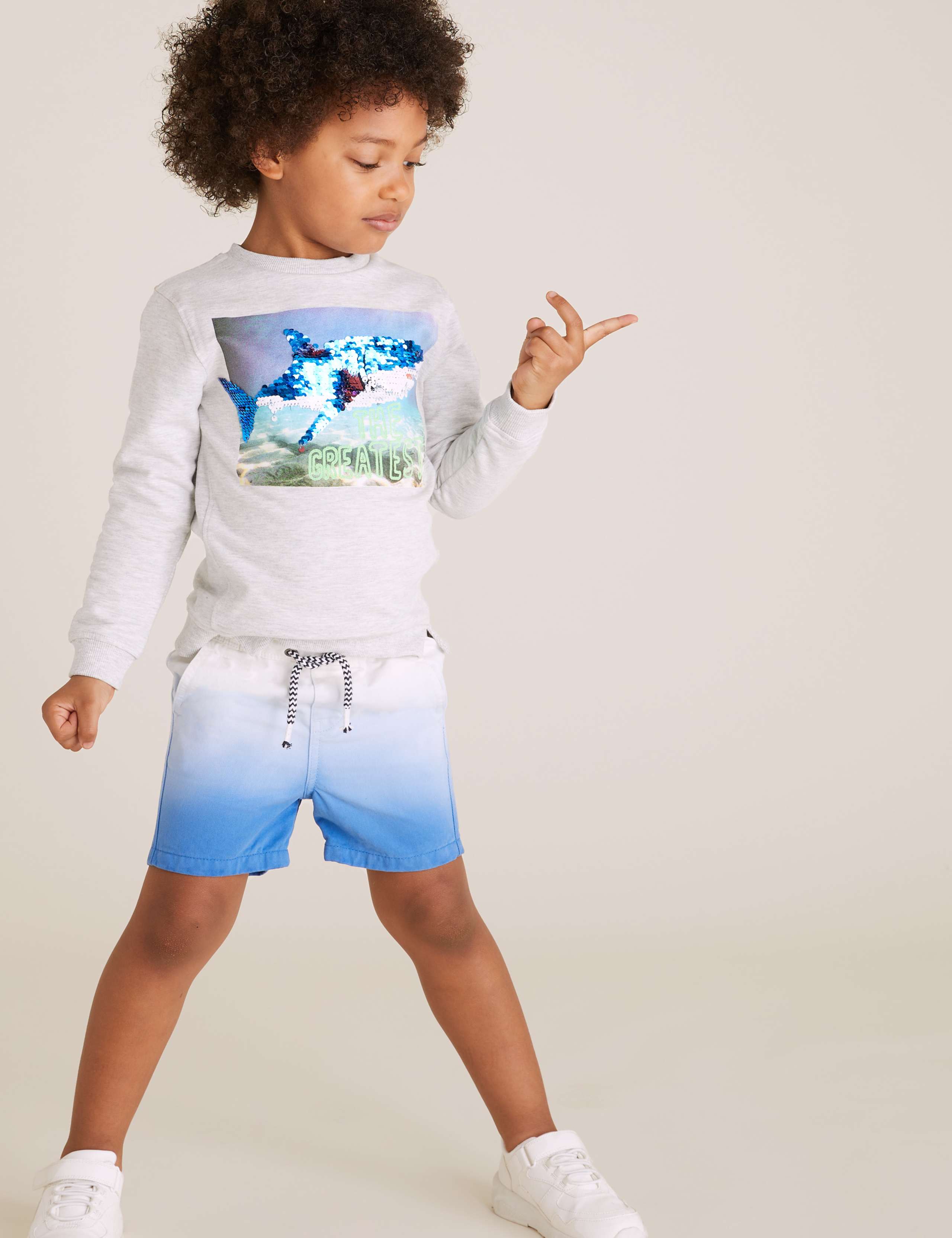 Pure Cotton Dip Dye Rugby Shorts (2-7 Yrs) 1 of 5