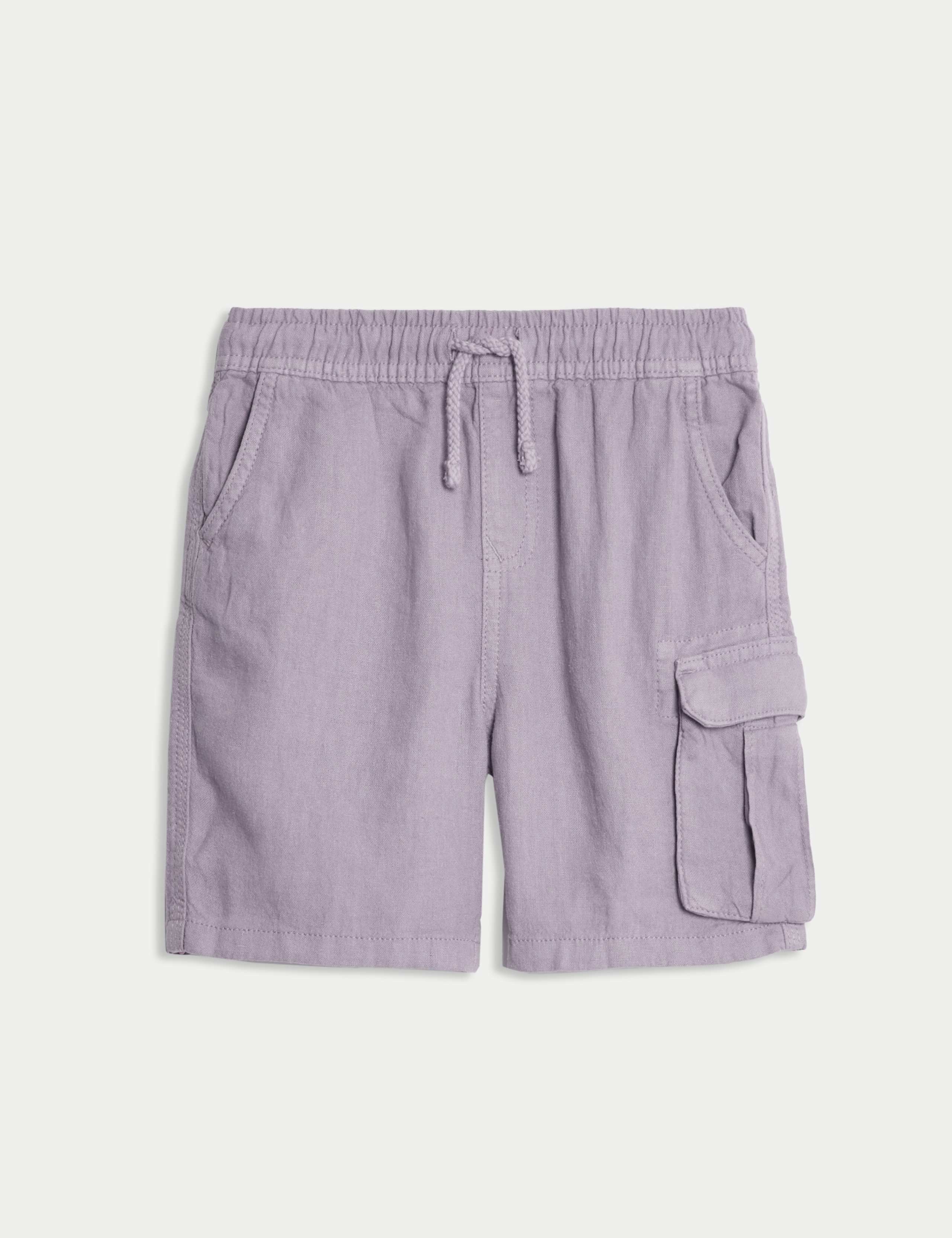 Linen Rich Elasticated Waist Shorts (2-8 Yrs) 2 of 3
