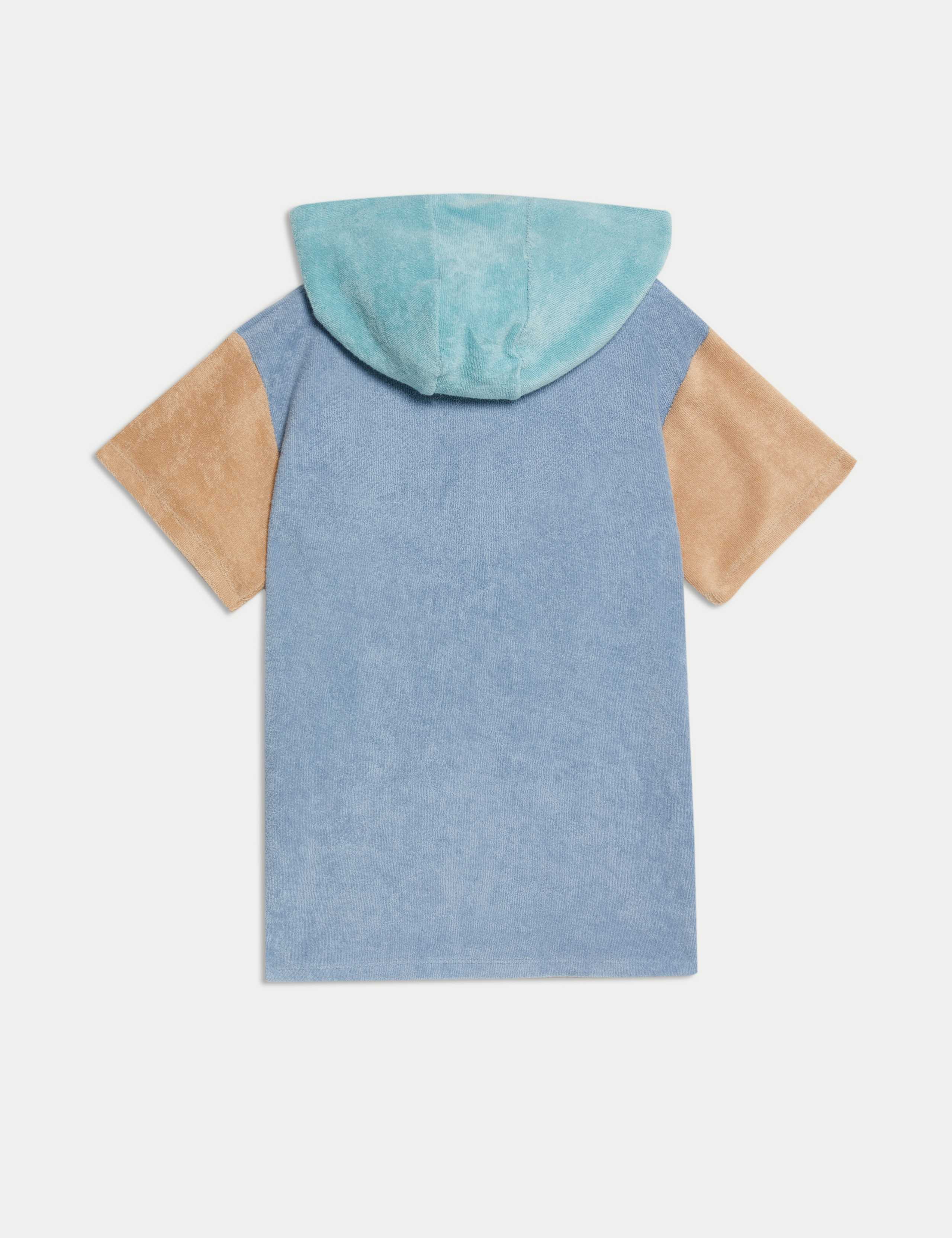 Pure Cotton Towelling Colourblock Poncho (2-8 Yrs) 2 of 2