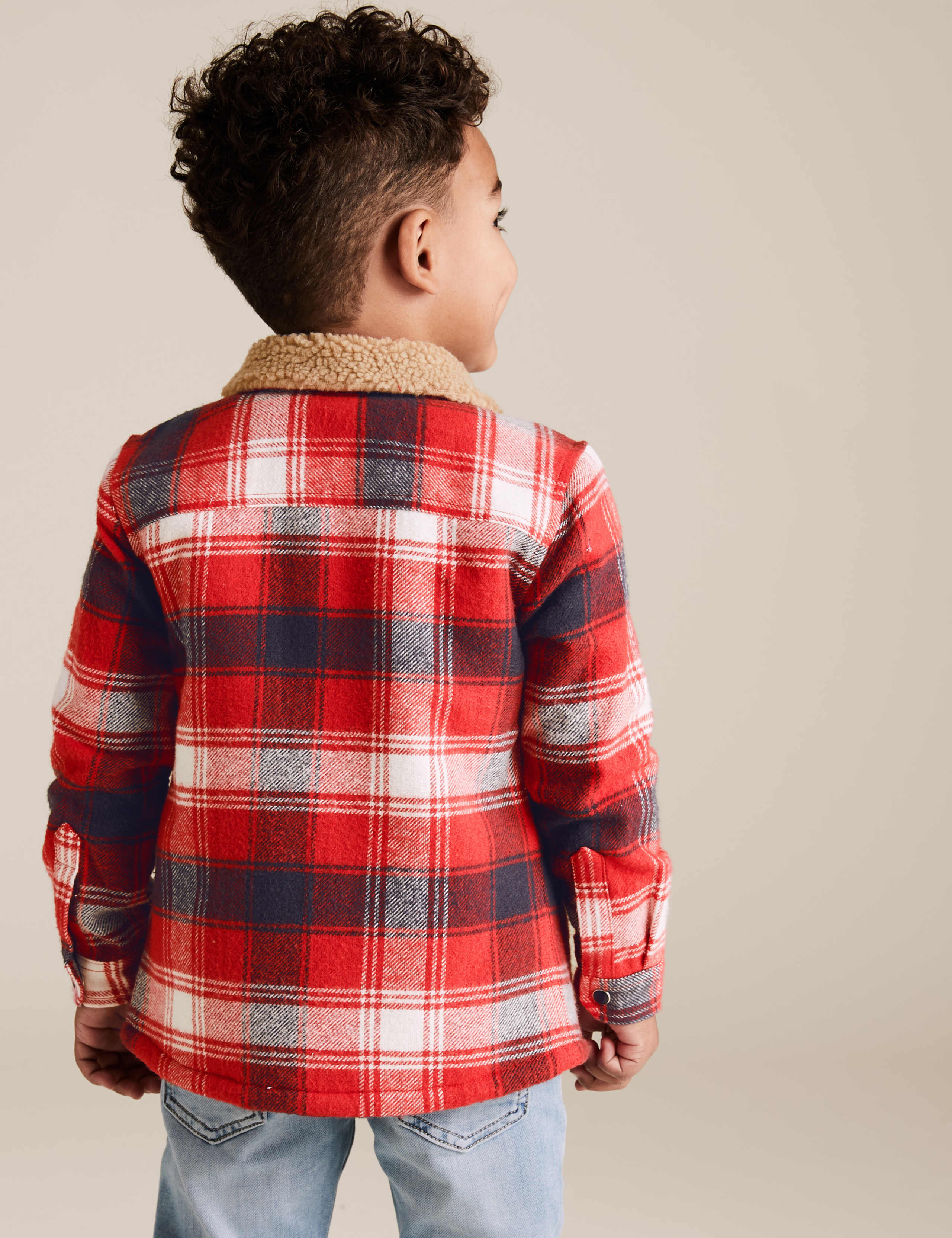 Cotton Borg Checked Shacket (2-7 Yrs) 5 of 5