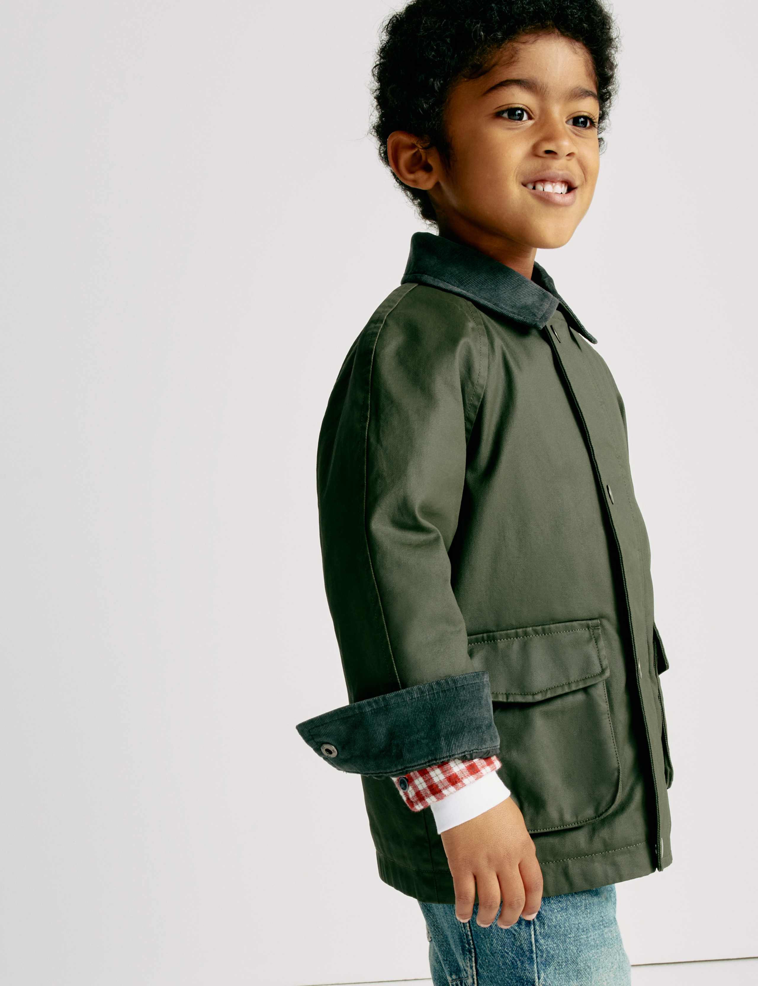Waxed Jacket With Corduroy Collar (2-8 Yrs) 7 of 9