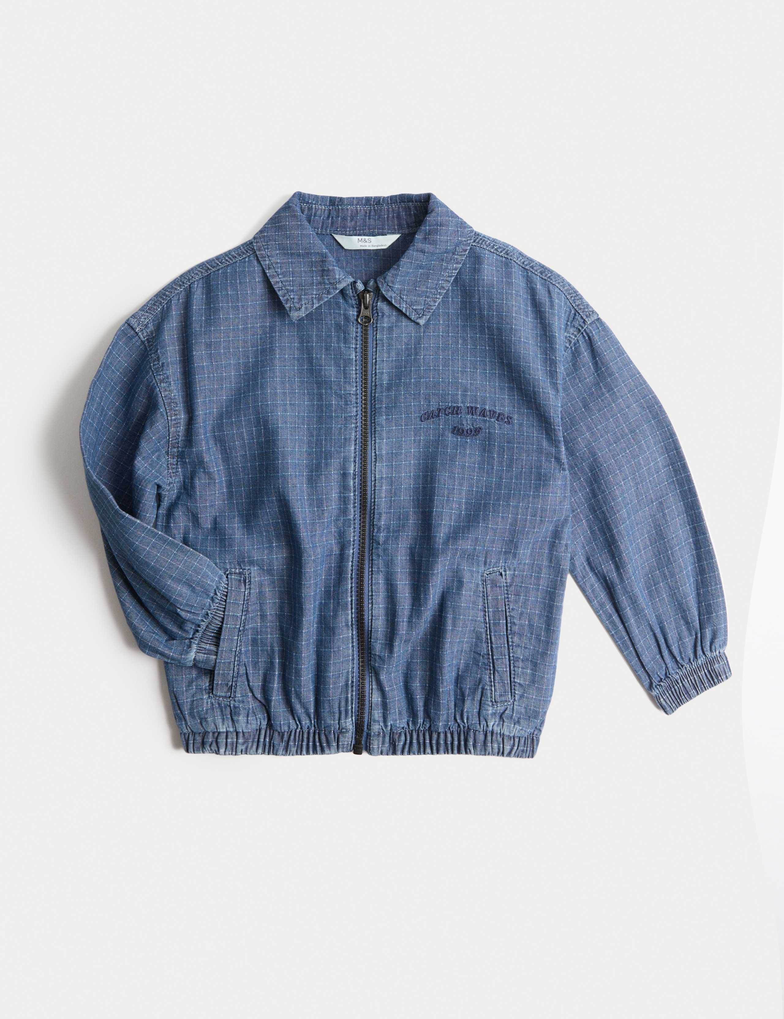 Pure Cotton Denim Ripstop Jacket (2-8 Yrs) 1 of 3