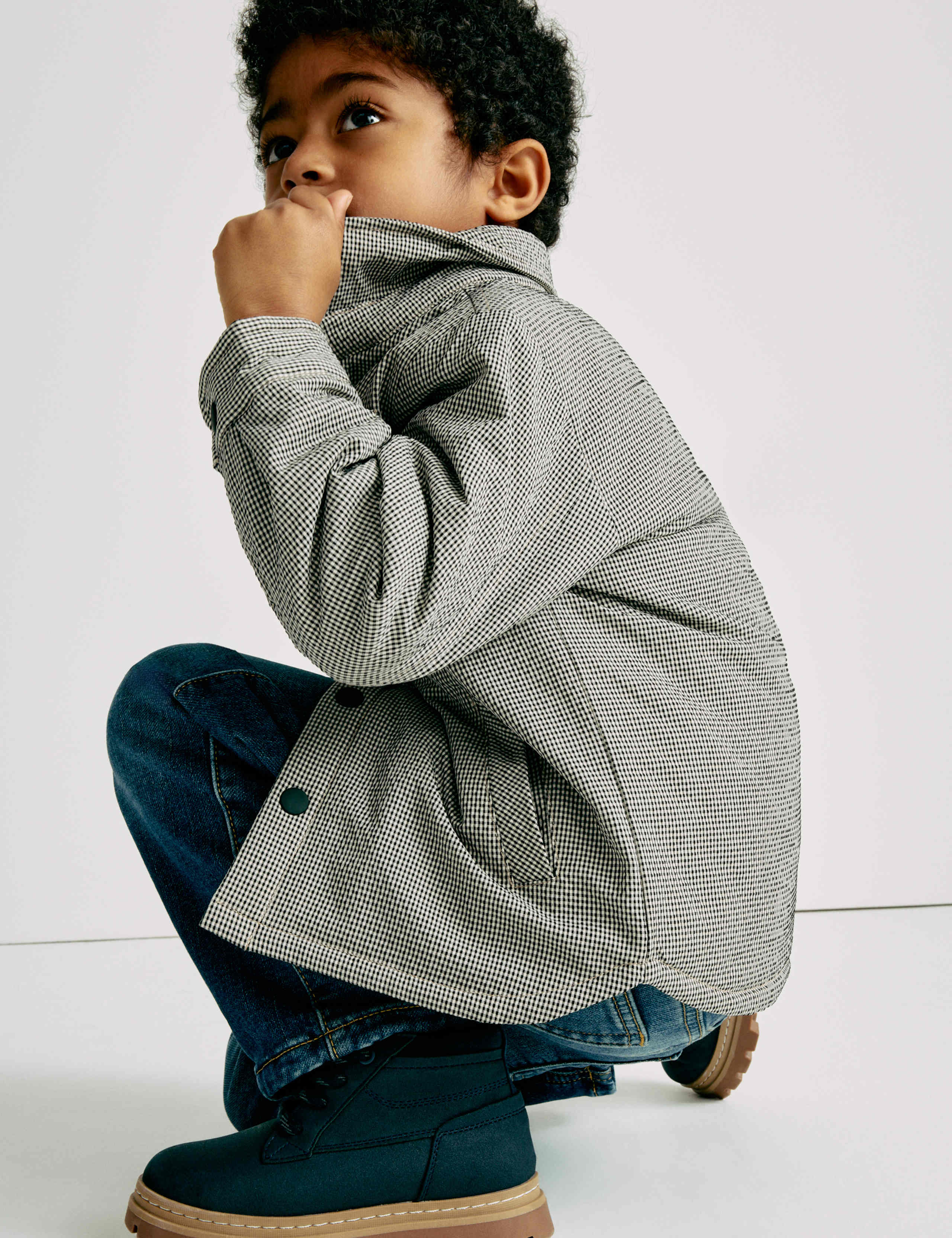 Micro Check Quilted Shacket (2-10 Yrs) 1 of 6