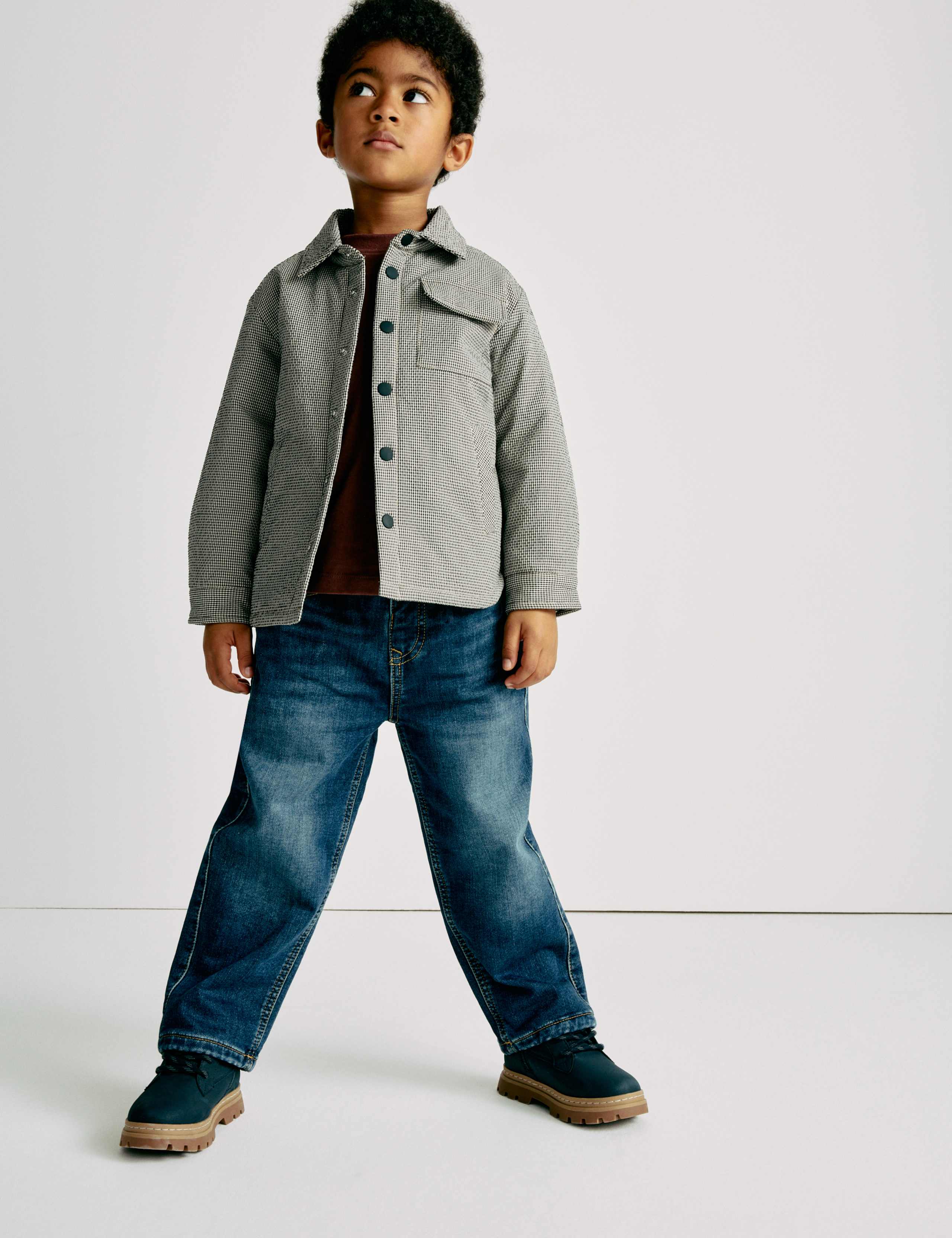 Micro Check Quilted Shacket (2-10 Yrs) 5 of 6