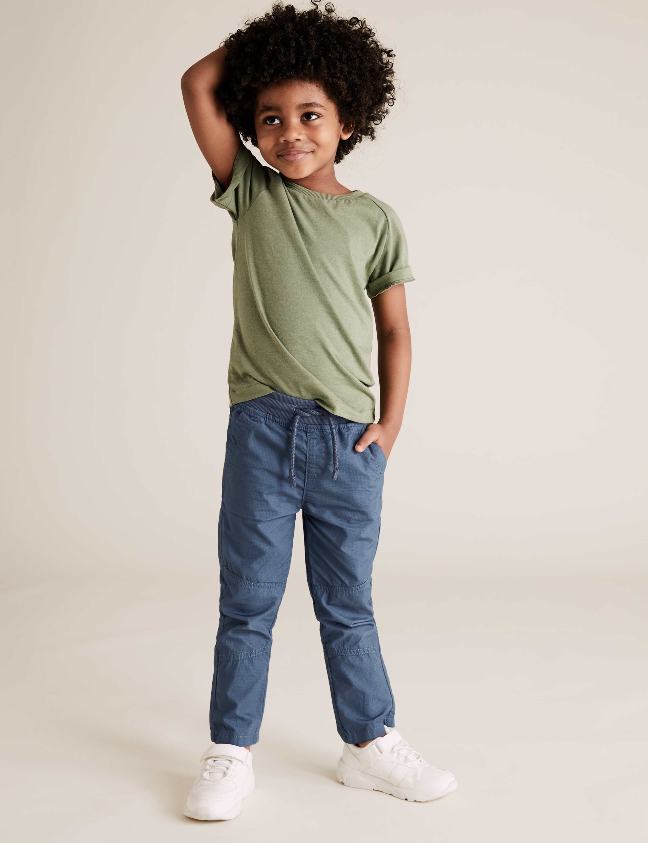 2pk Pure Cotton Ripstop Trousers (2-7 Yrs) 2 of 5