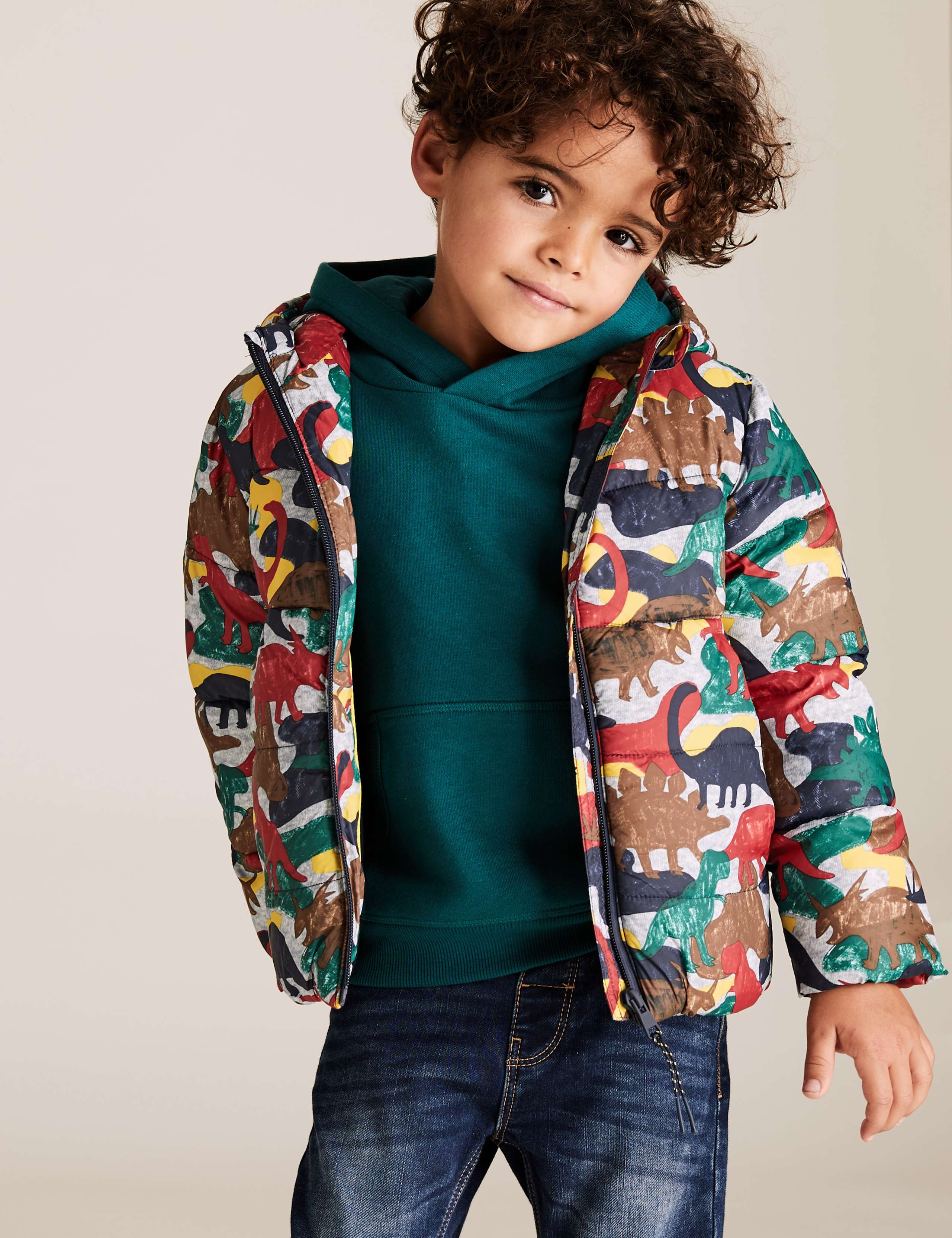 Stormwear™ Dinosaur Print Padded Jacket (2-7 Yrs) 1 of 5