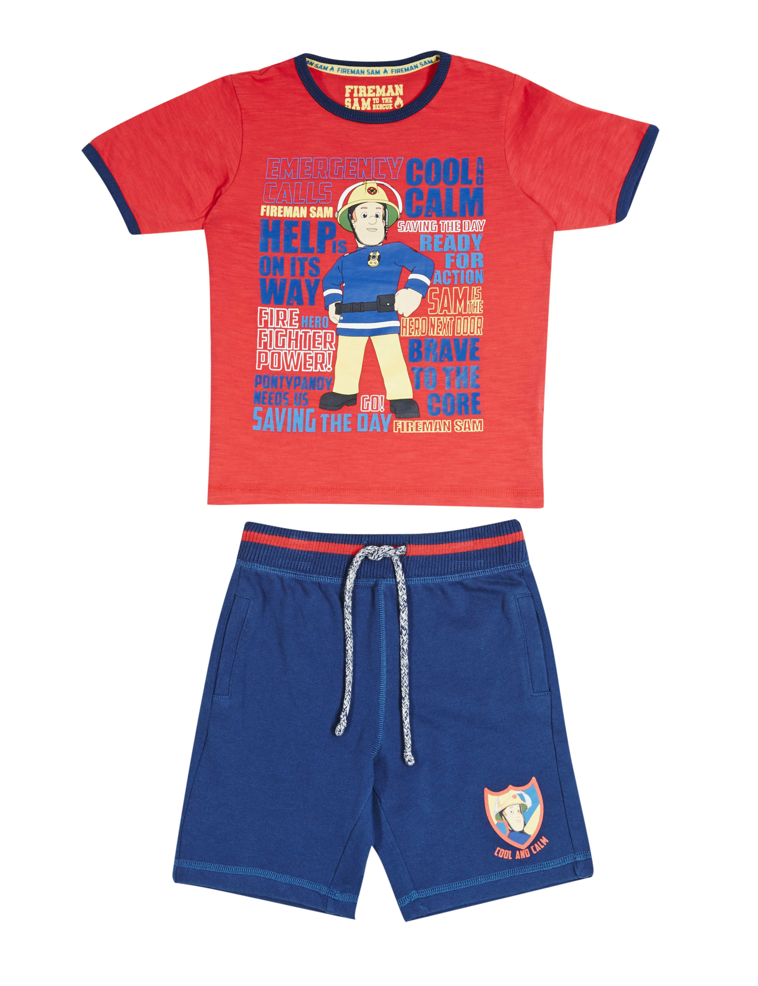 Pure Cotton Fireman Sam™ Top & Adjustable Waist Shorts Outfit (1-6 Years) 2 of 5