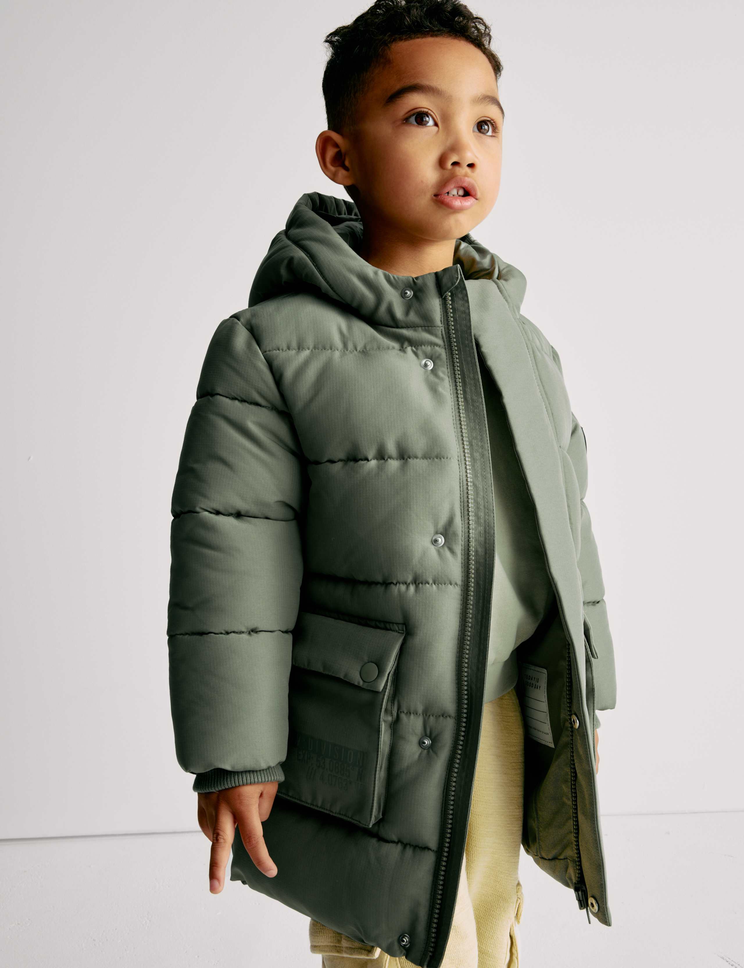 Longline Padded Hooded Coat (2-8 Yrs) 3 of 8