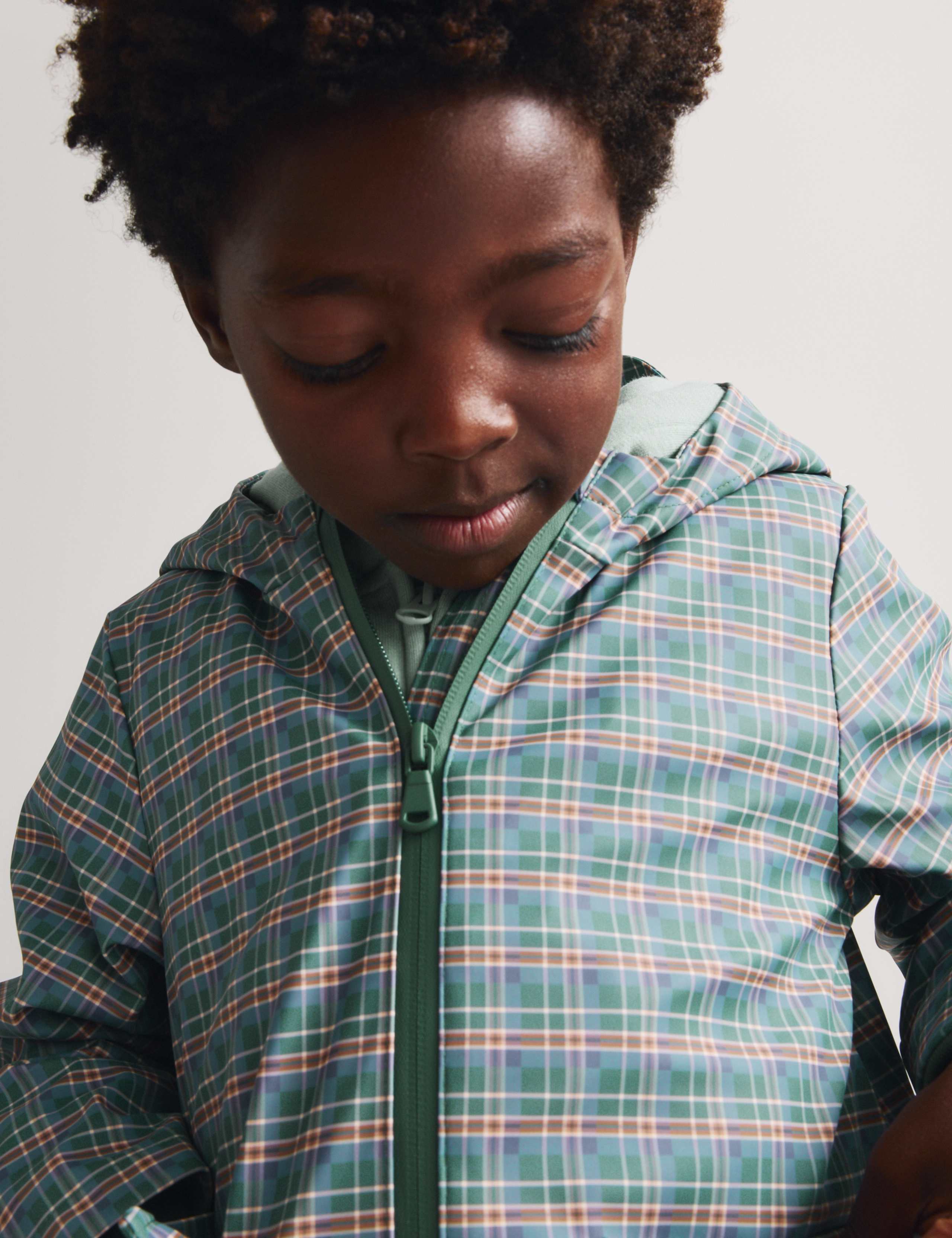 Lightweight Hooded Checked Fisherman Jacket (2-8 Yrs) 5 of 7