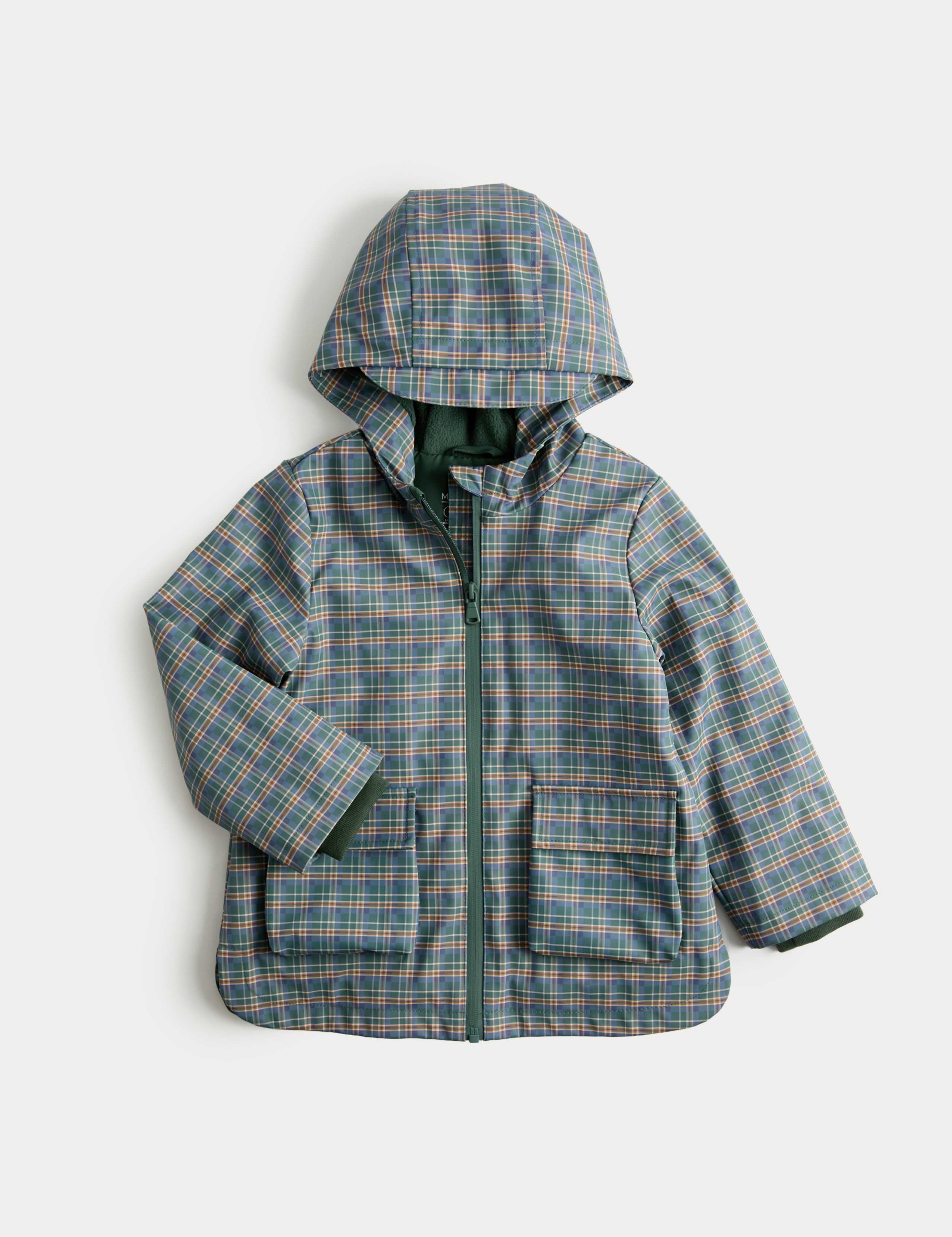 Lightweight Hooded Checked Fisherman Jacket (2-8 Yrs) 1 of 3
