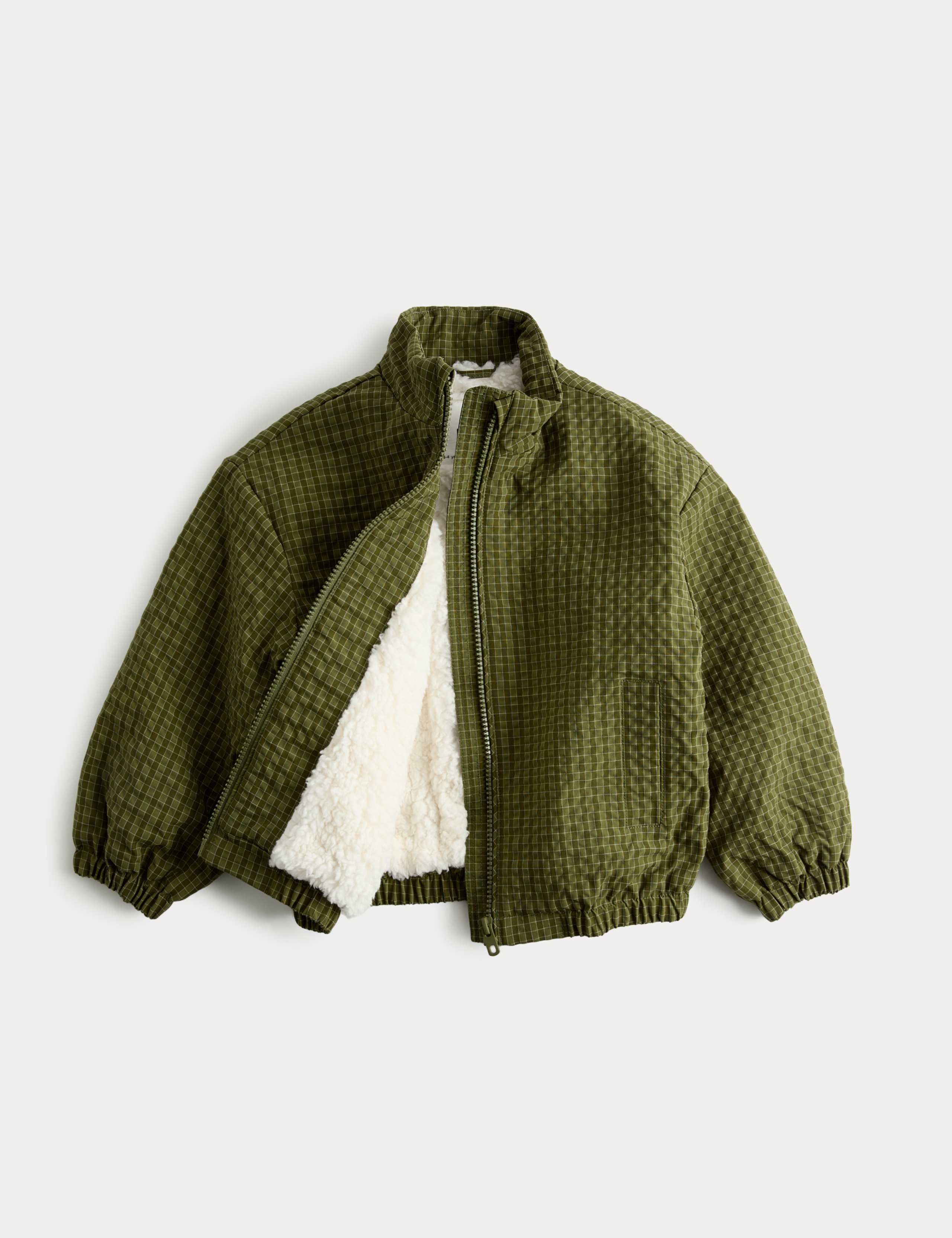 Checked Borg Lined Bomber Jacket (2-8 Yrs) 2 of 3