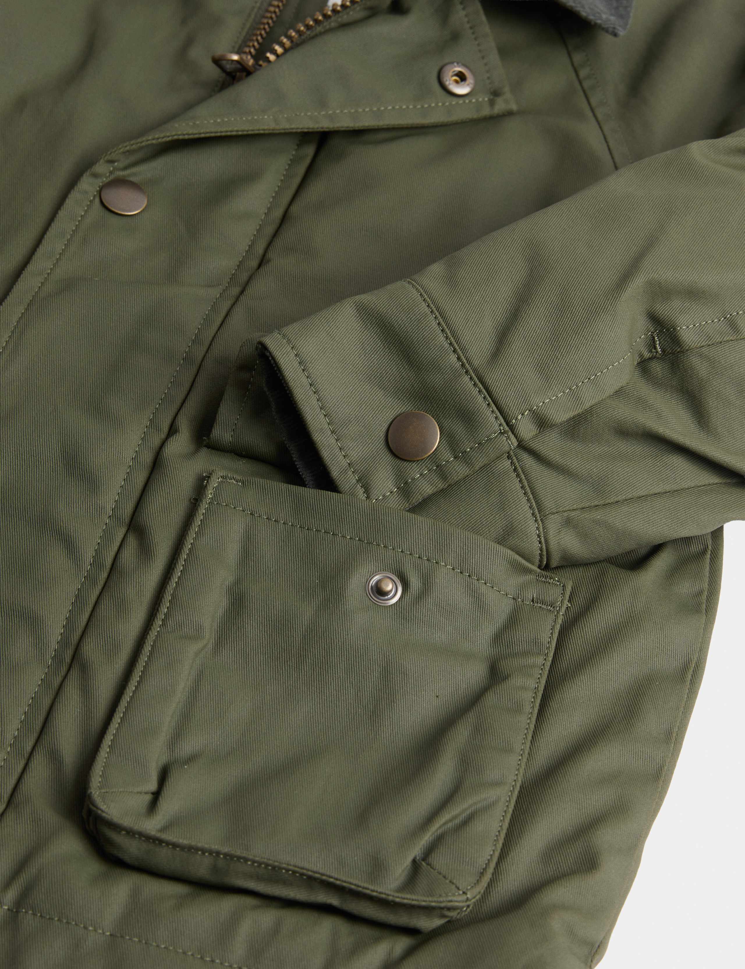 Pure Cotton Wax Jacket With Corduroy Collar 3 of 3