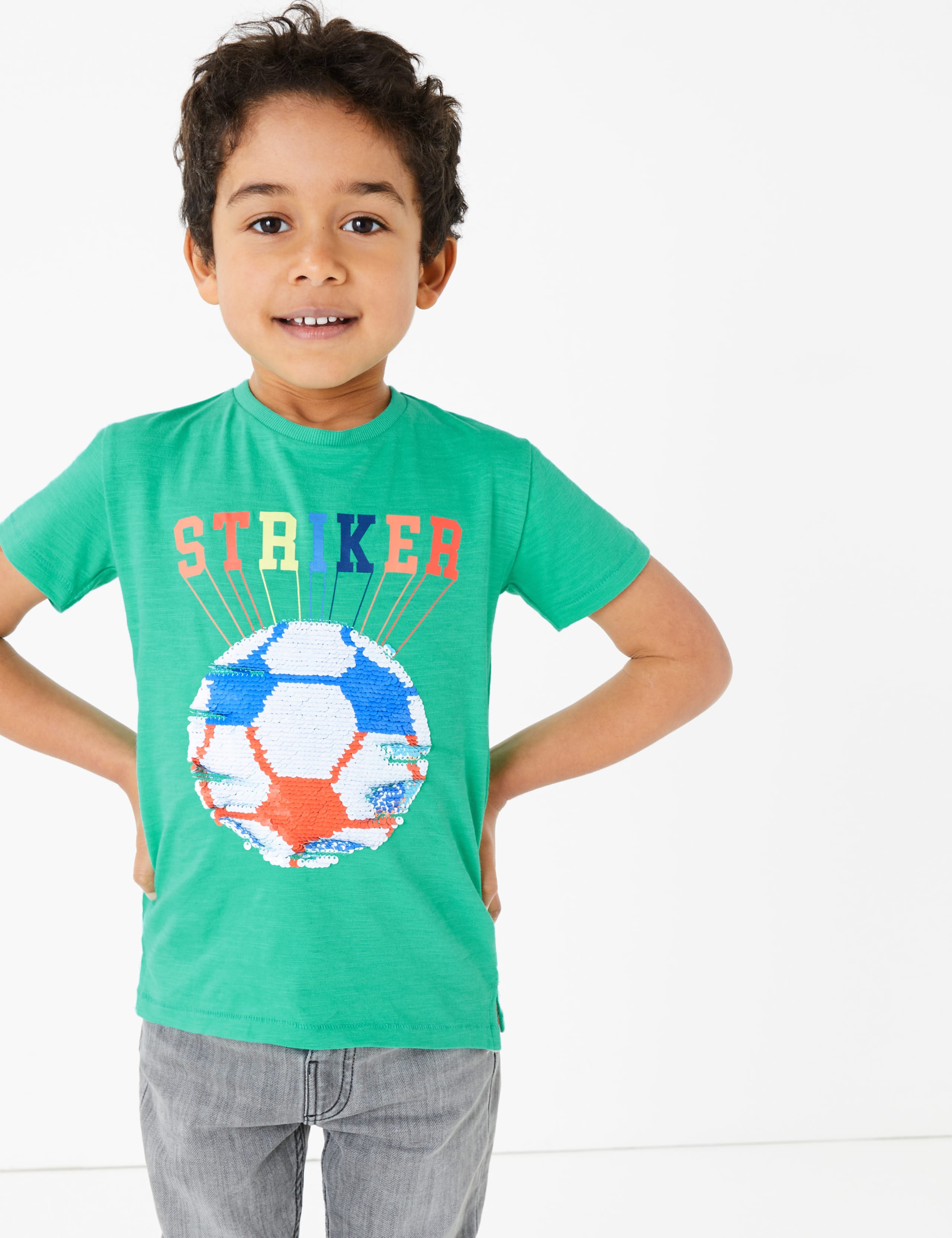 Pure Cotton Reversible Sequin T-Shirt (2-7 Yrs) 1 of 5
