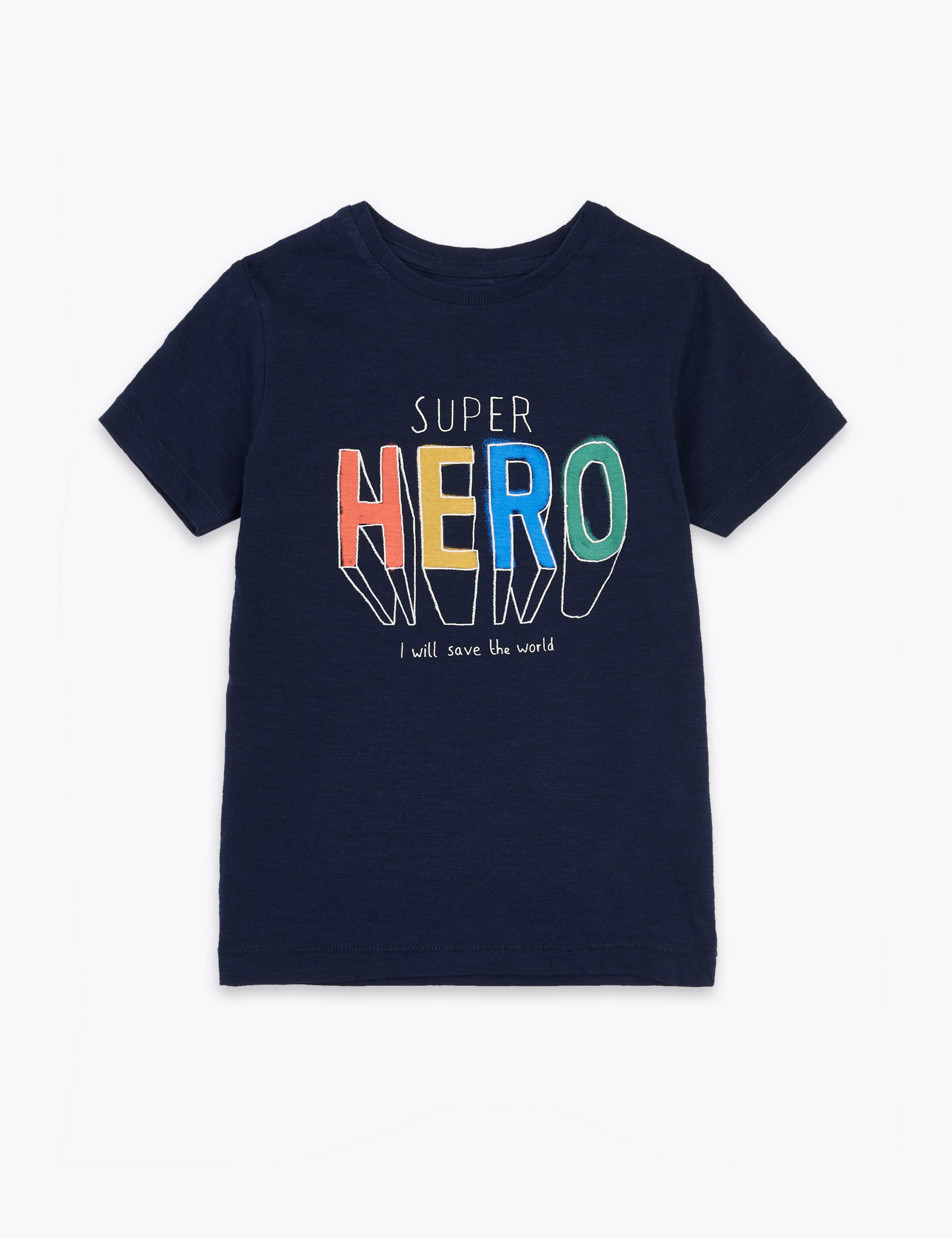 Cotton Super Hero Slogan T-Shirt (2-7 Yrs) 2 of 4