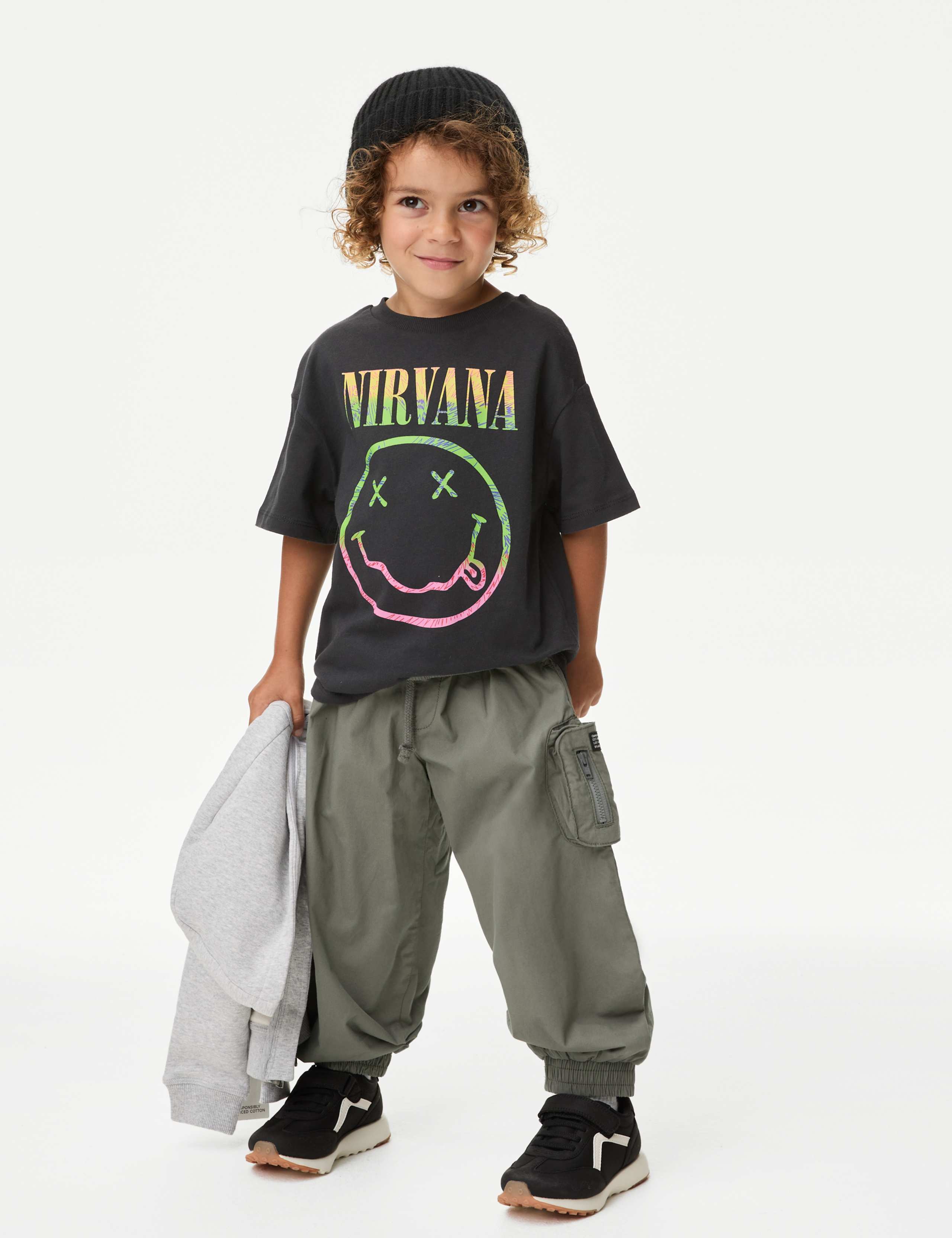 Pure Cotton Jersey Lined Parachute Trousers (2-8 Yrs) 1 of 5