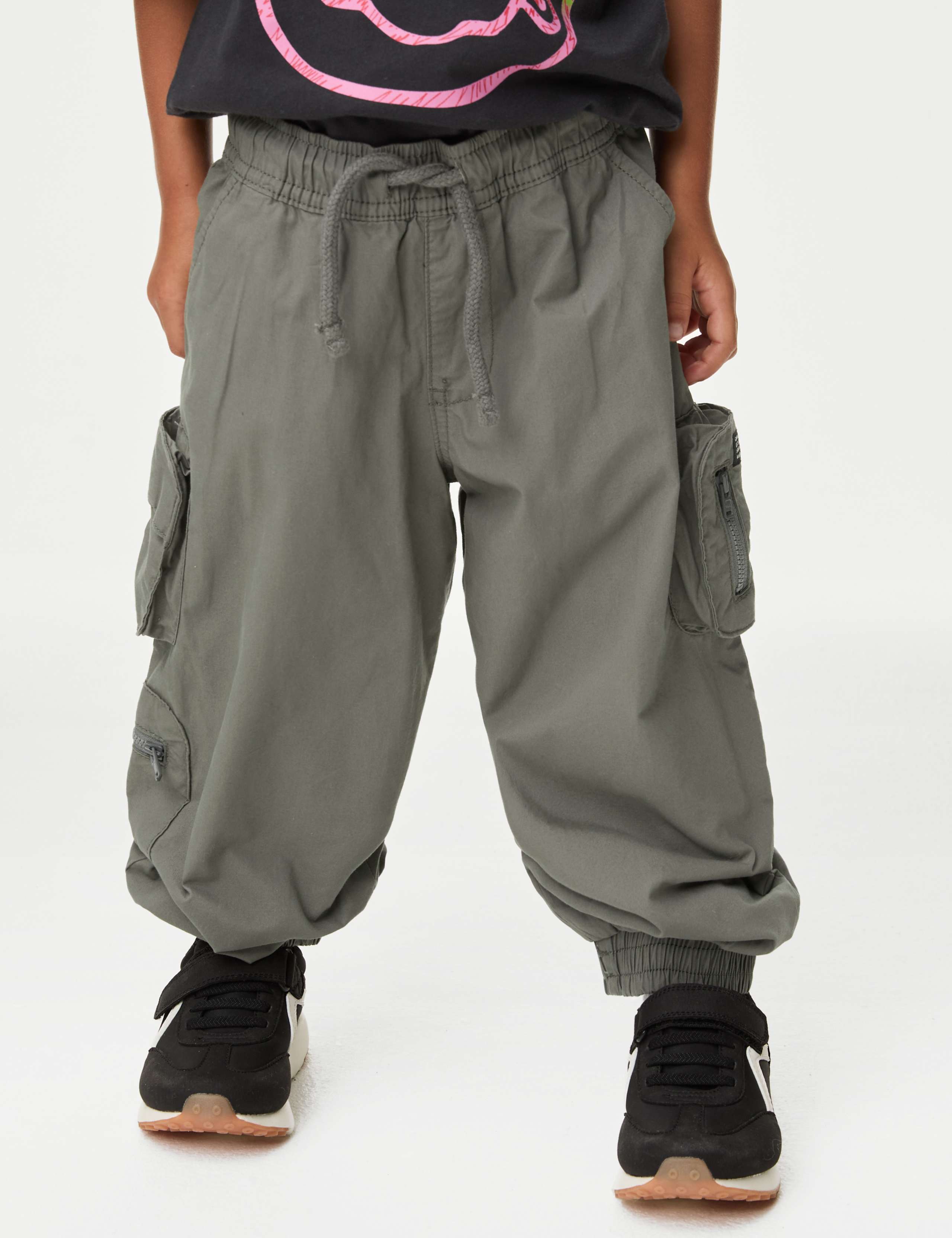 Pure Cotton Jersey Lined Parachute Trousers (2-8 Yrs) 4 of 5