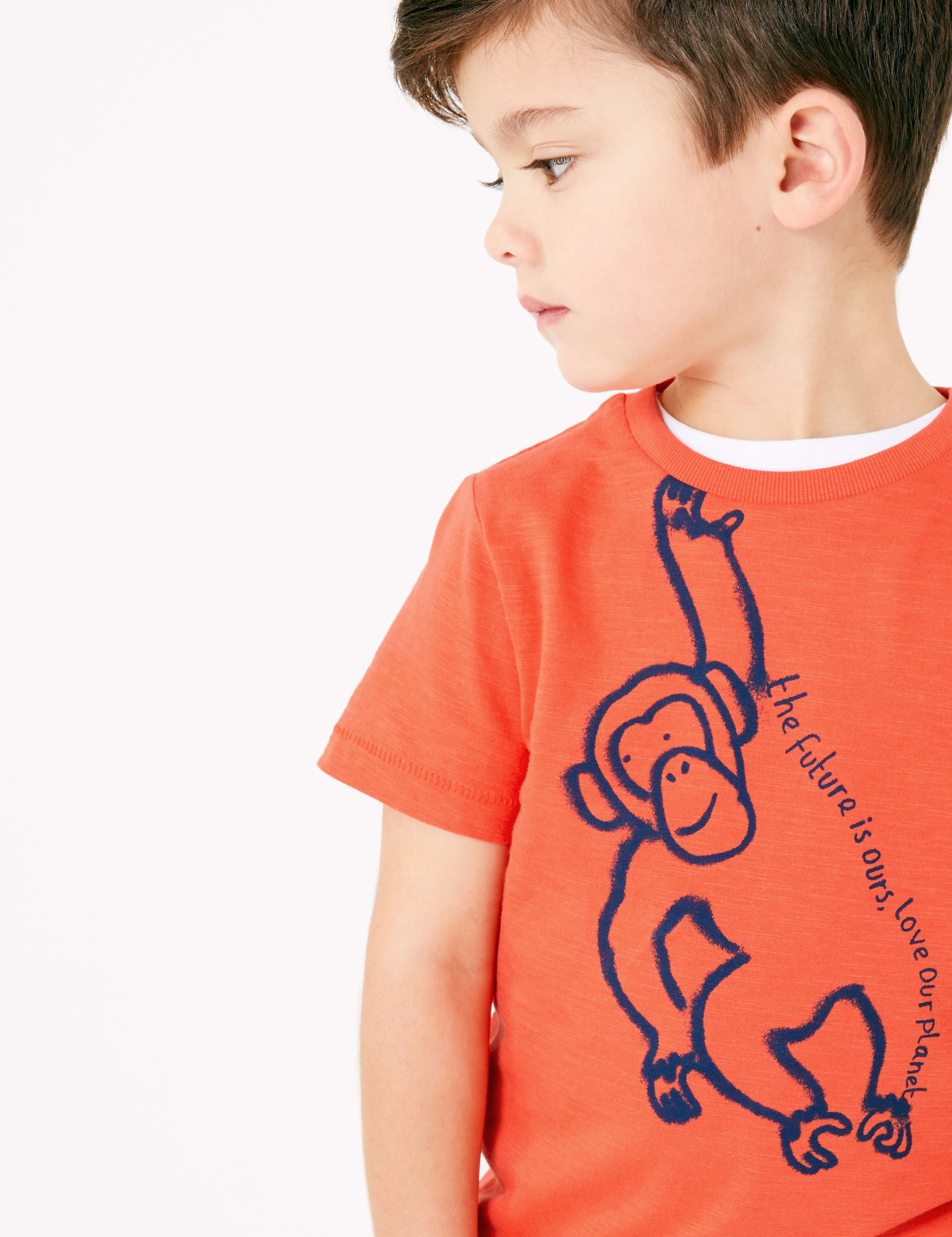 Cotton Monkey Print T-Shirt (2-7 Years) 3 of 4