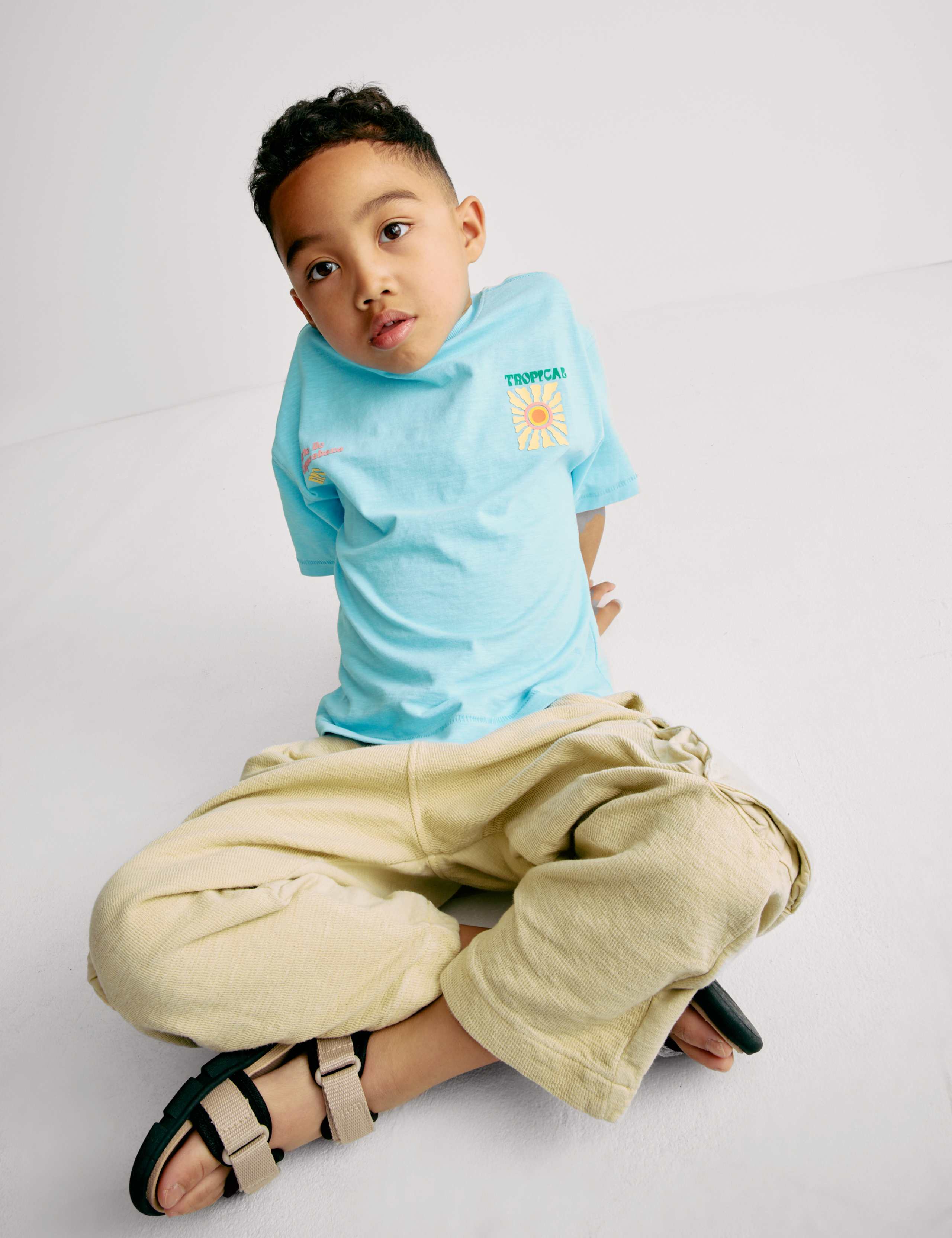 Pure Cotton Textured Cargo Trousers (2-8 Yrs) 4 of 7
