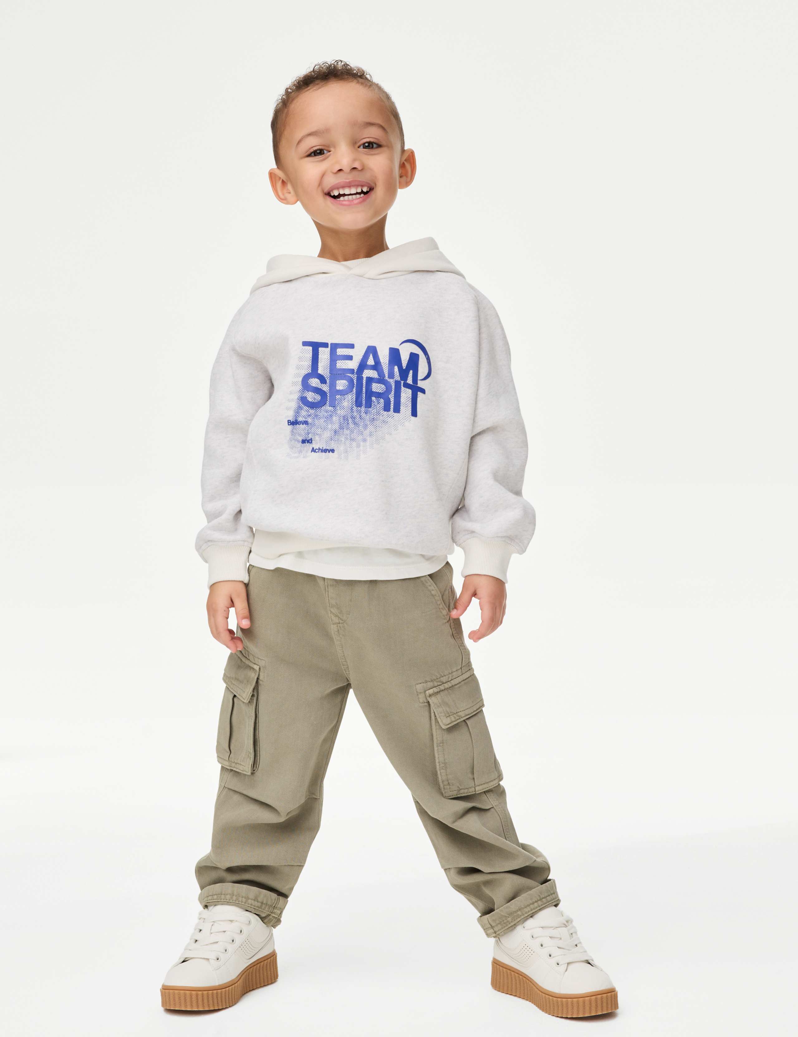 Pure Cotton Wide Leg Cargo Trousers (2-16 Yrs) 3 of 5